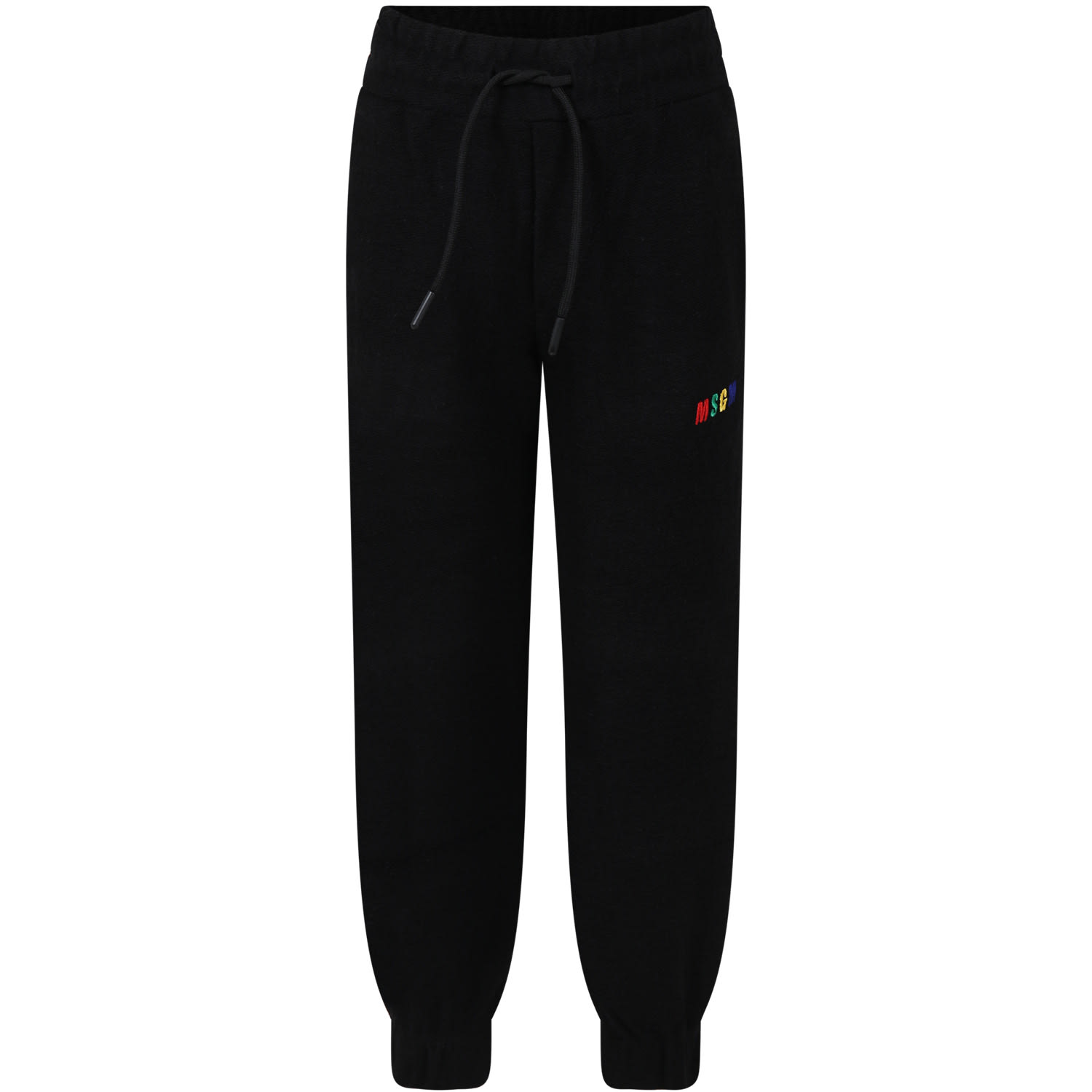 Msgm Black Trousers Fro Kids With Logo