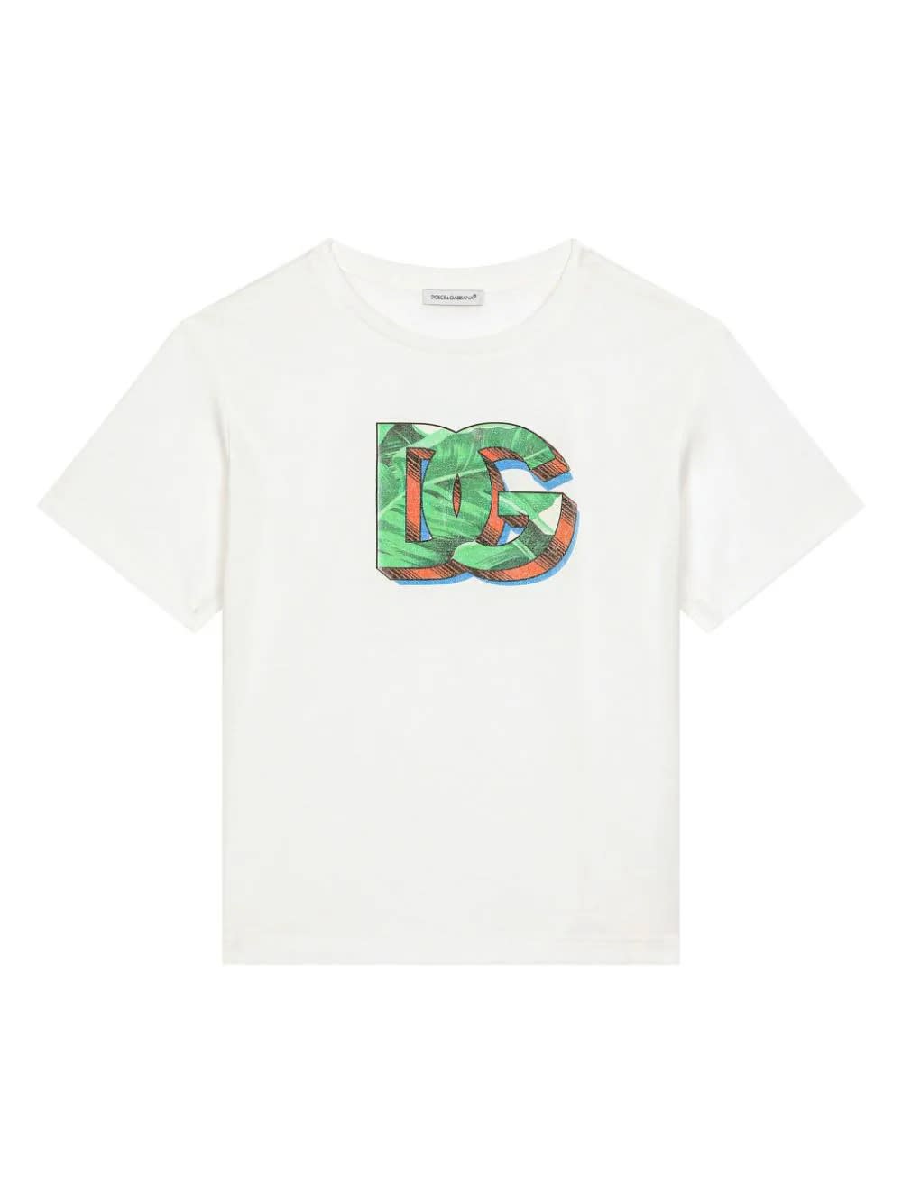 Dolce & Gabbana White T-shirt With Dg Logo Print