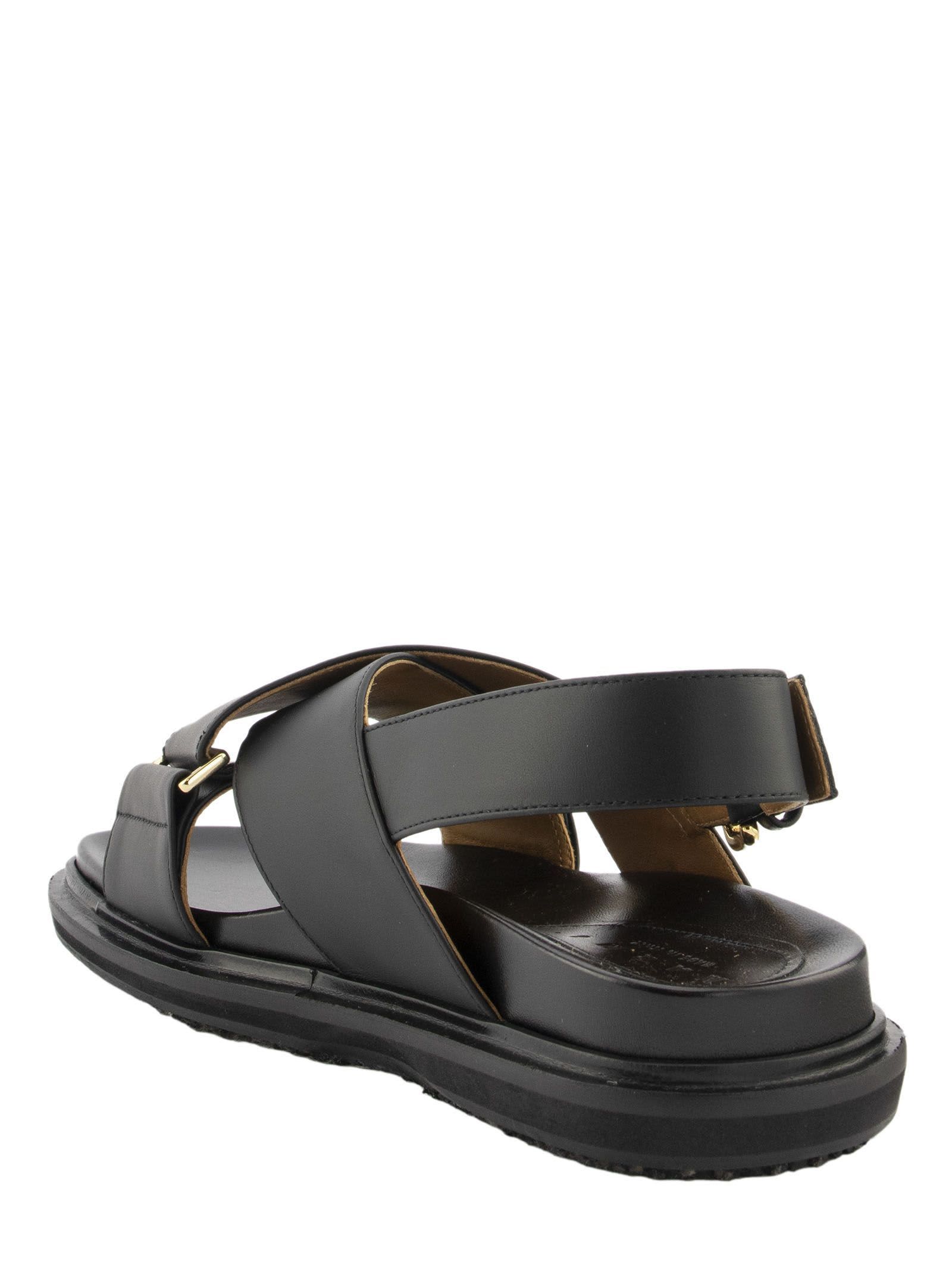 Marni Woman Sandals Black Size 6 Soft Leather In Black