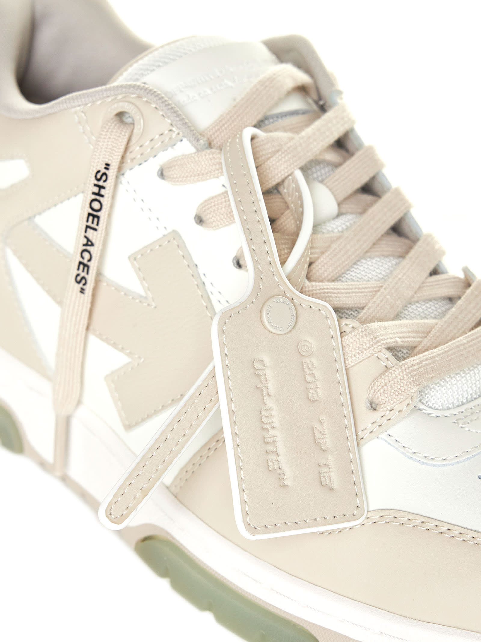 Off-white White Out Of Office Sneakers In Beige