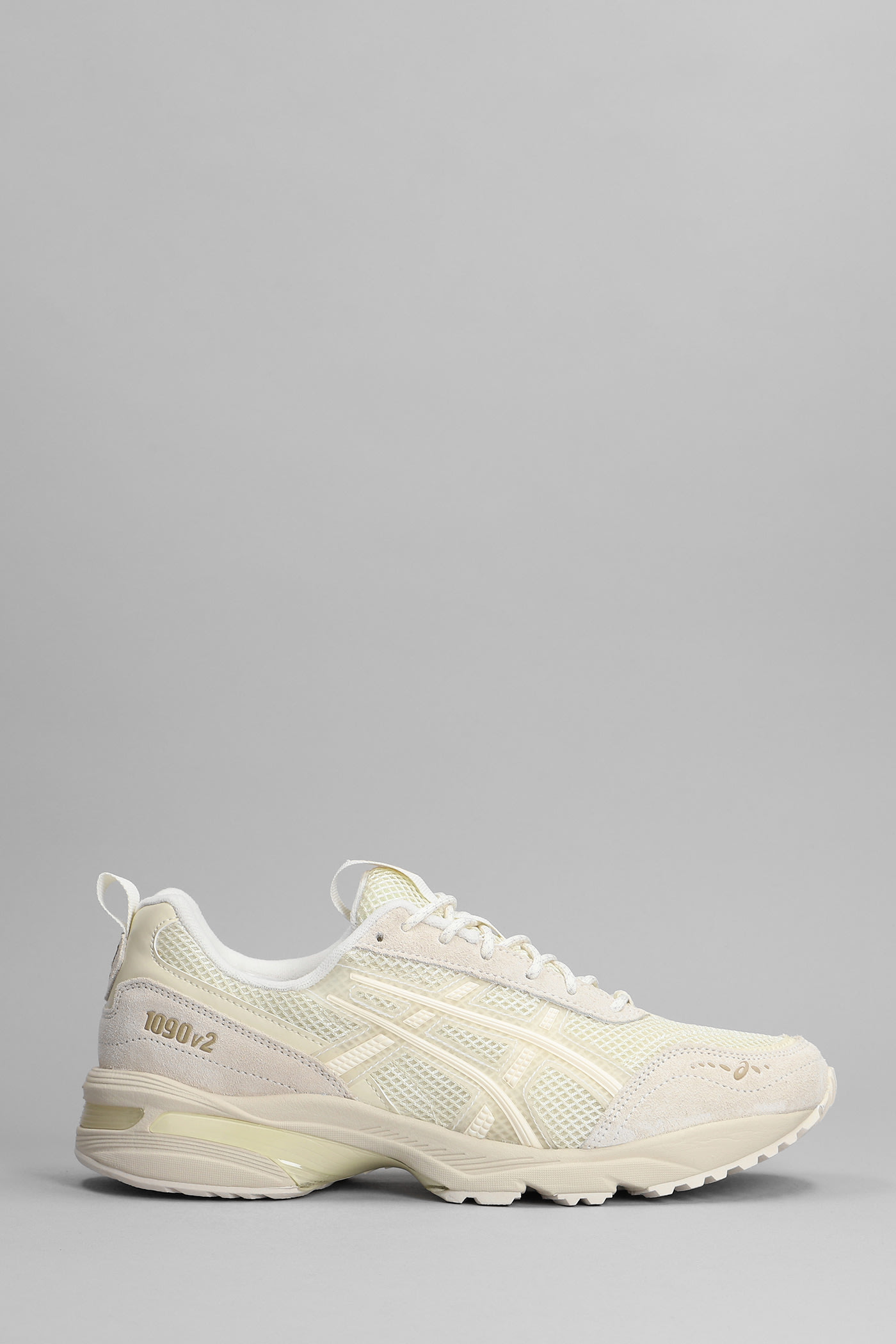 Shop Asics Gel-1090v2 Sneakers In Beige Suede And Fabric