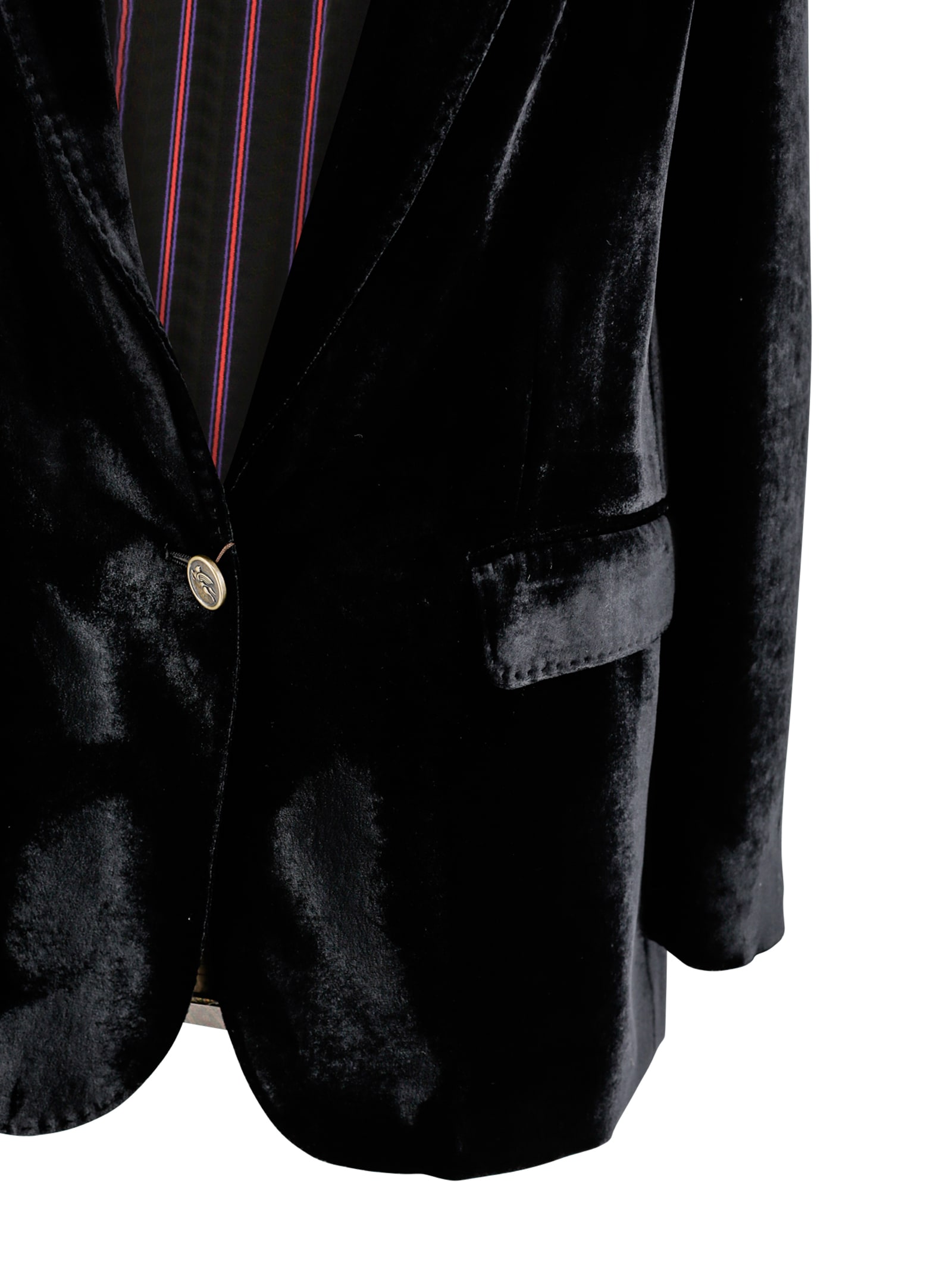 Shop Etro Velvet Jacket In Black