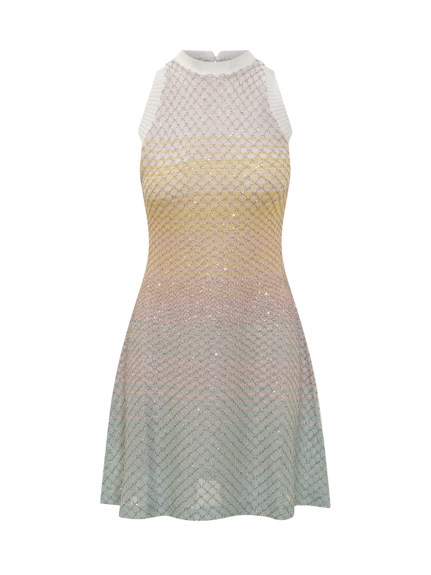 Missoni Dress With Sequins In Yellow/pink/light Blue | ModeSens