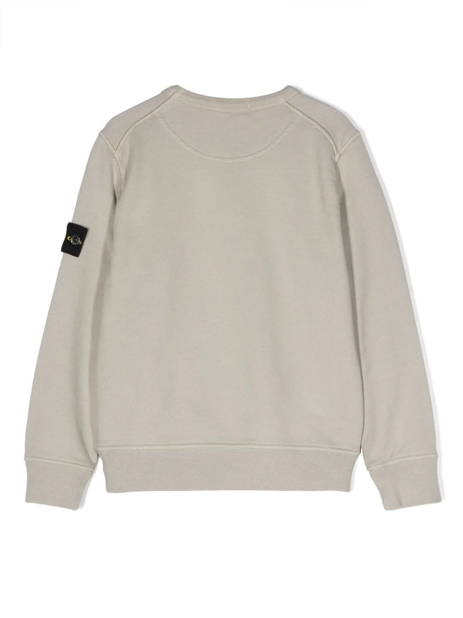 Shop Stone Island Junior Grey Cotton Sweatshirt In Dove Grey