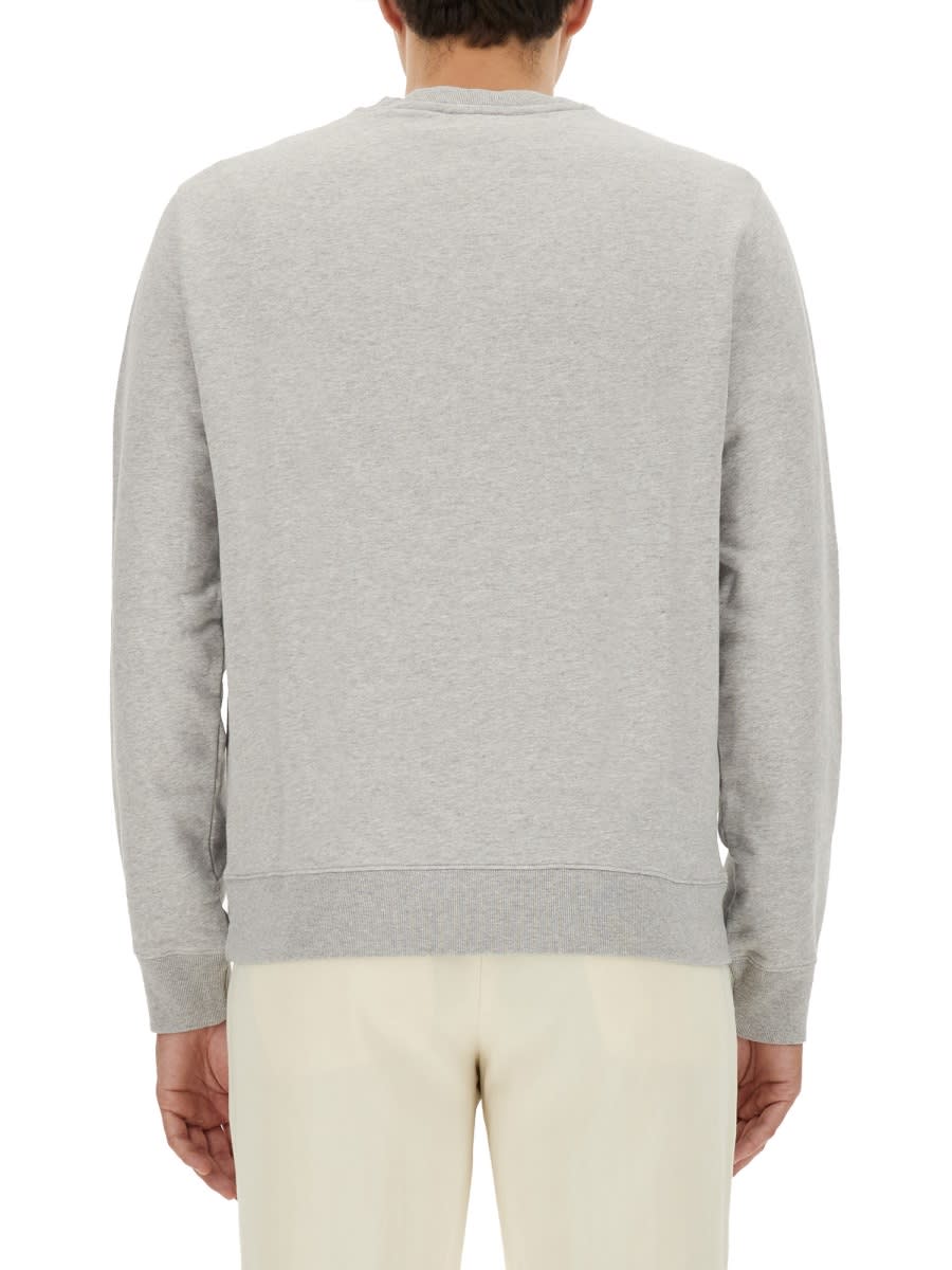 Shop Maison Kitsuné Sweatshirt With Logo Print In Grey