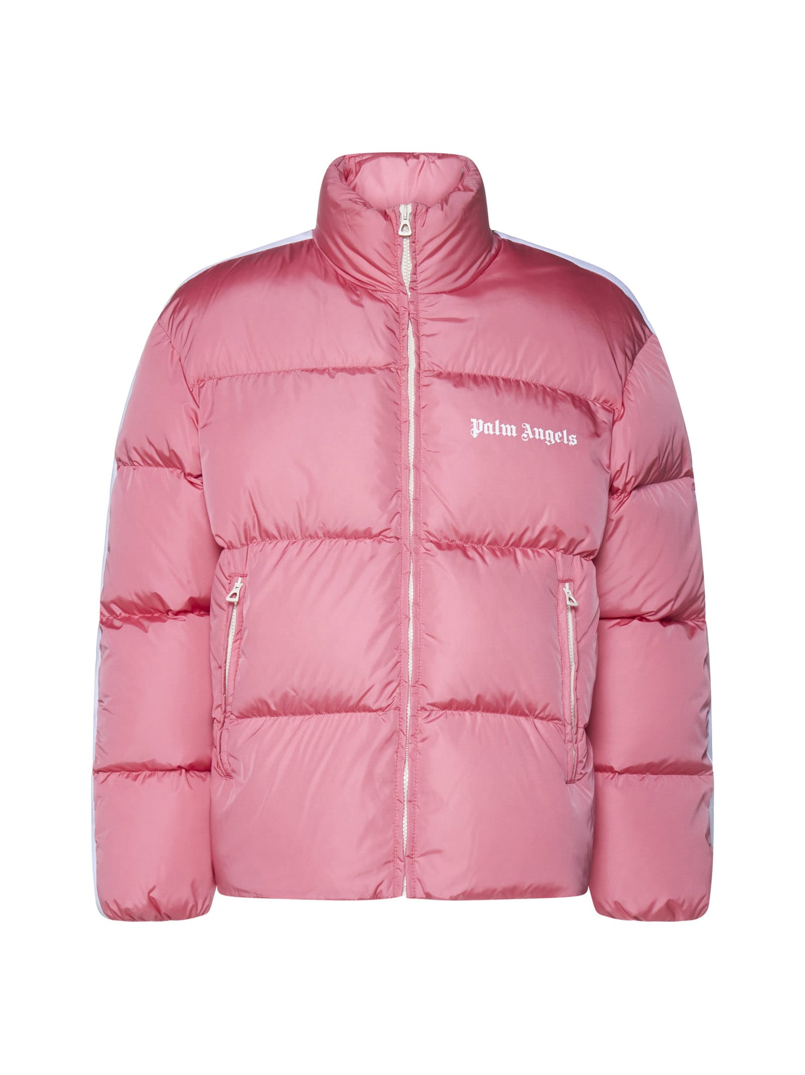 Palm Angels Logo-print Padded Jacket In Pink White
