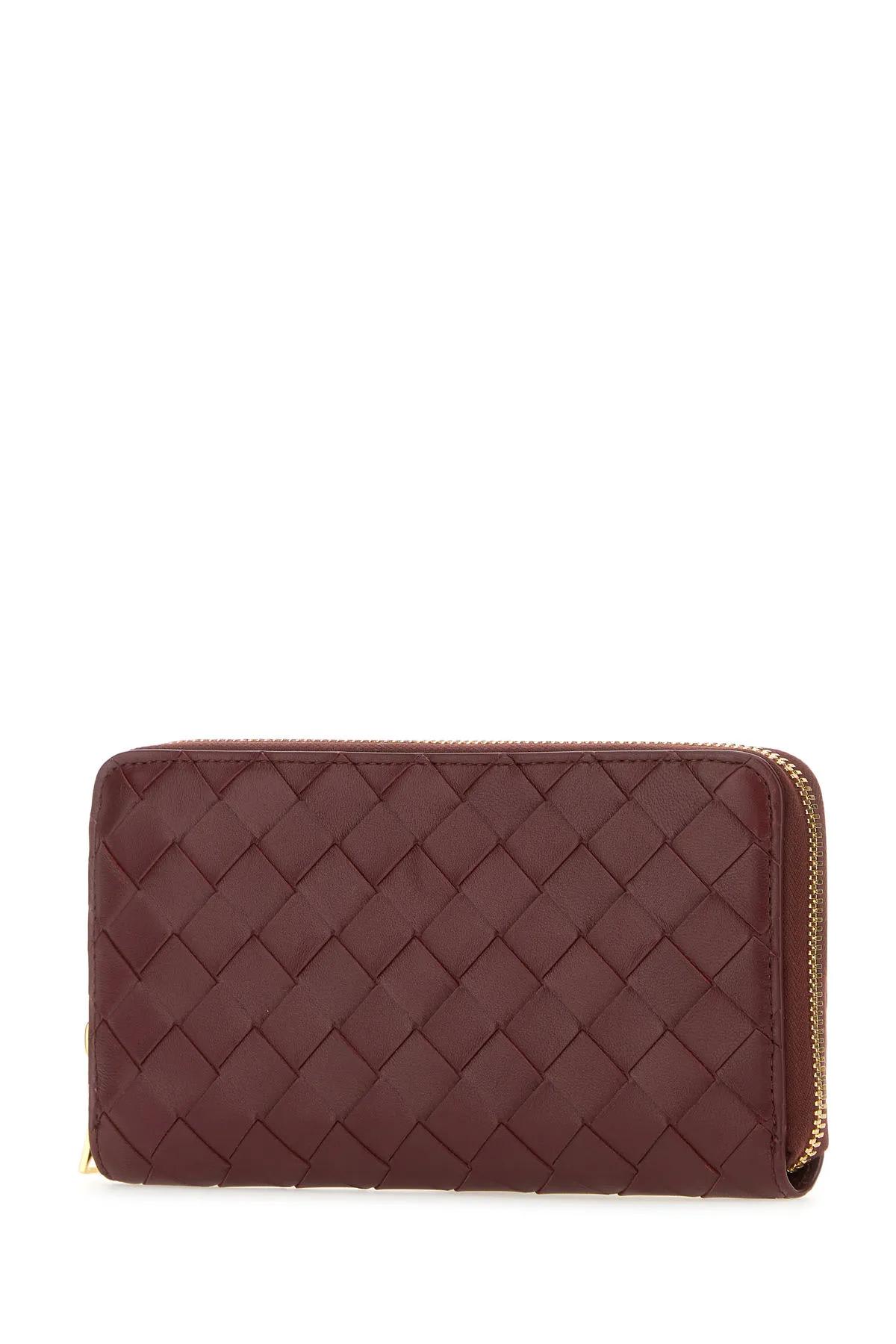 Shop Bottega Veneta Burgundy Nappa Leather Intrecciato Wallet In Red