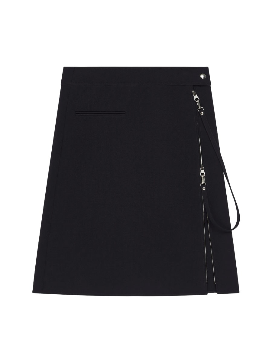 Courrèges Midi Skirt With Zipper In Black