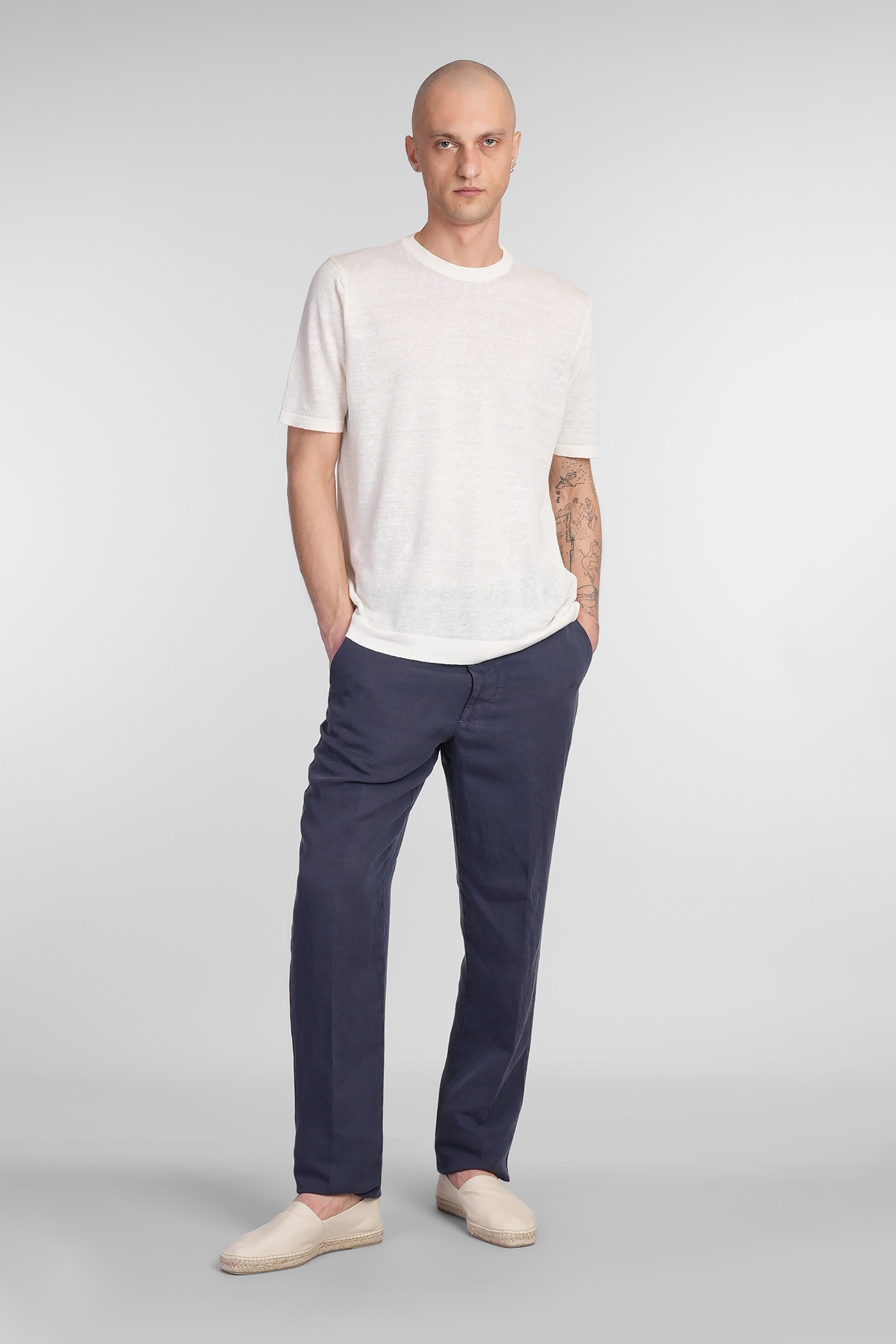 Santaniello Flip Ffevo Pants In Blue Cly In Blue