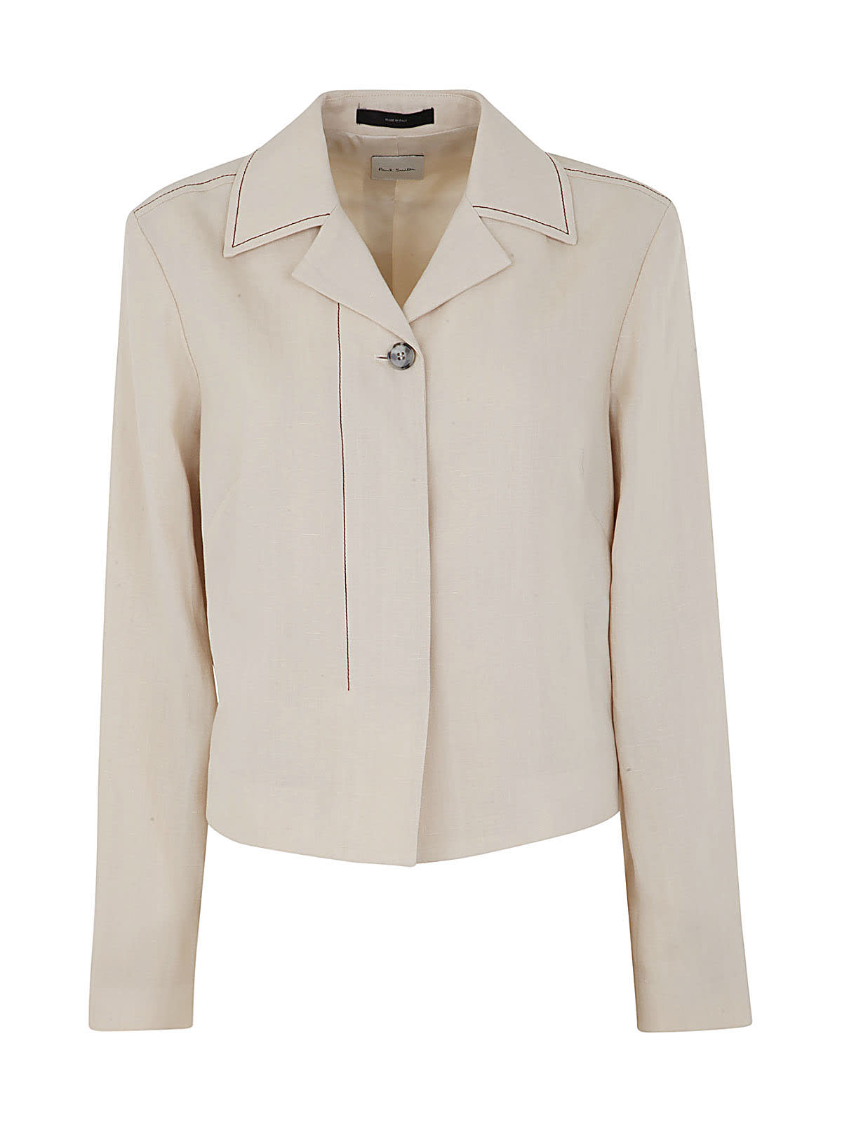 Paul Smith Courege Jacket With Blouse Necklace In Mayonnaise