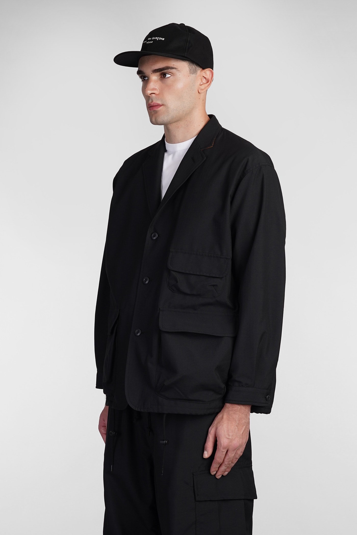 Shop Comme Des Garçons Homme Deux Blazer In Black Polyester