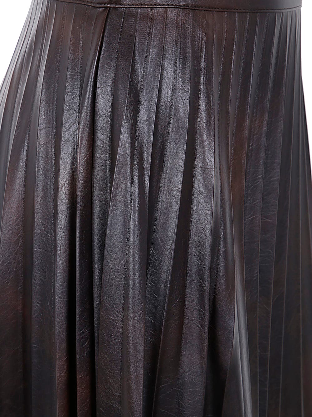 Shop Pinko Kudrika Faux Leather Skirt In Brown