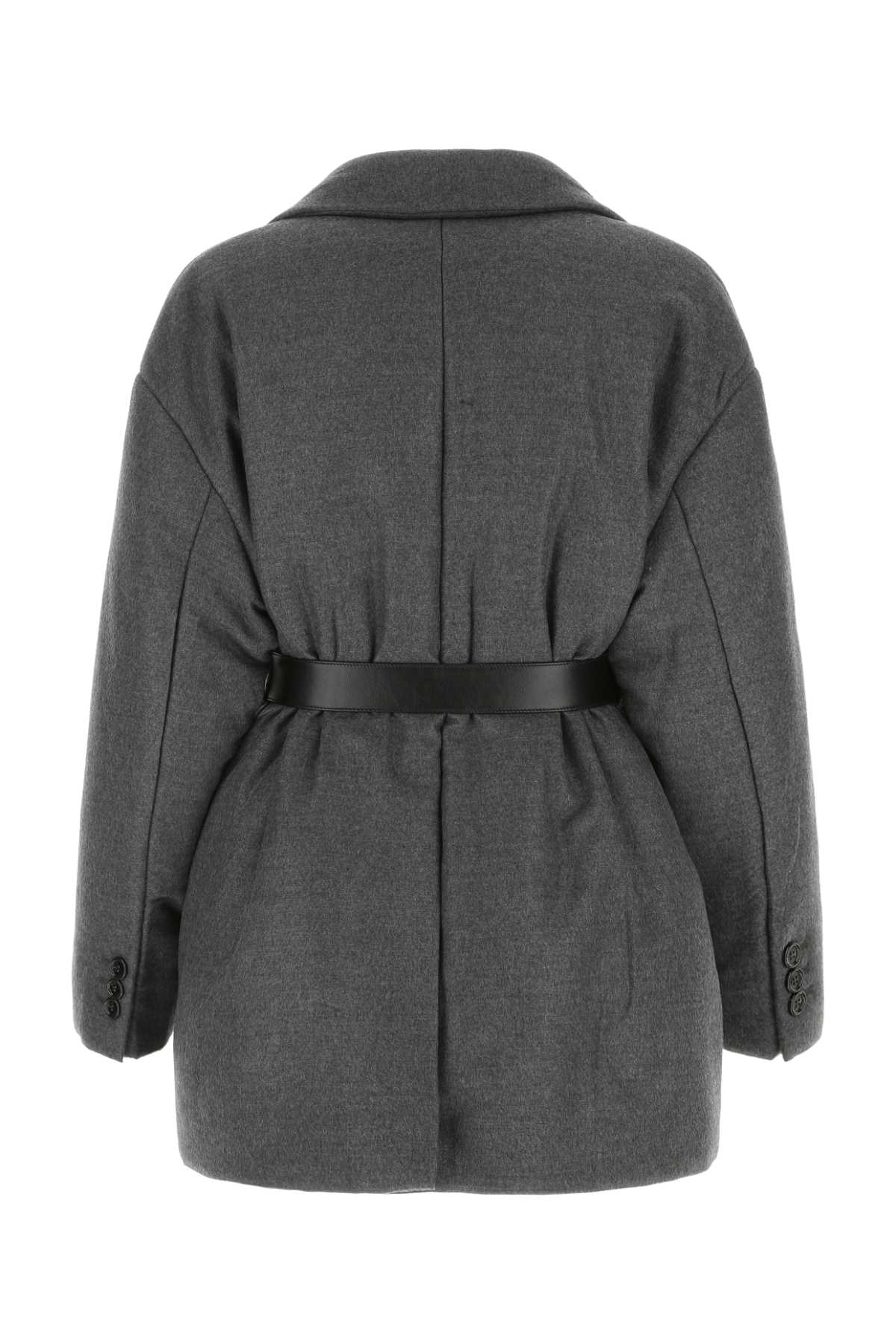 Prada Melange Dark Grey Wool Blend Blazer In F0480