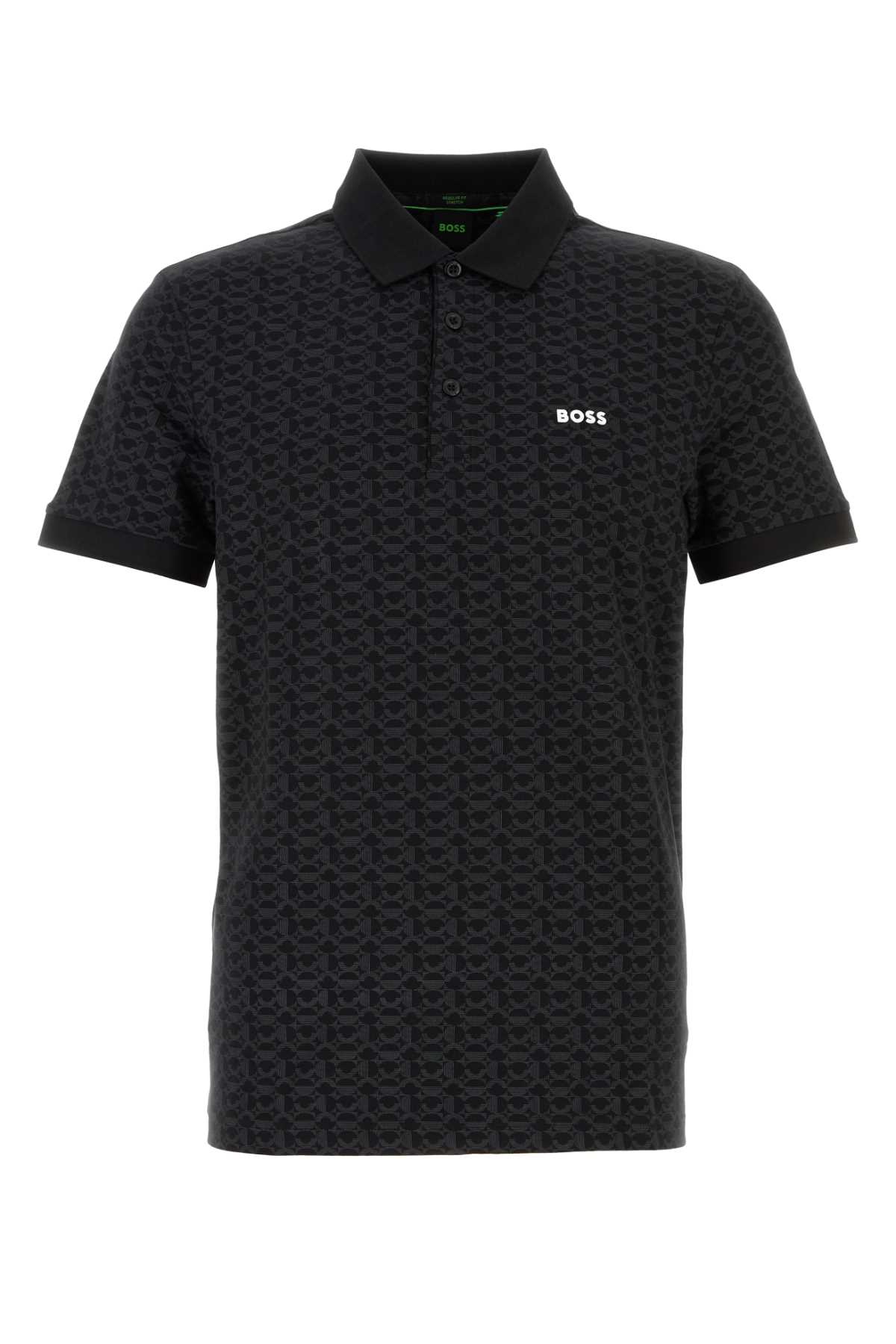 Black Stretch Cotton Polo Shirt
