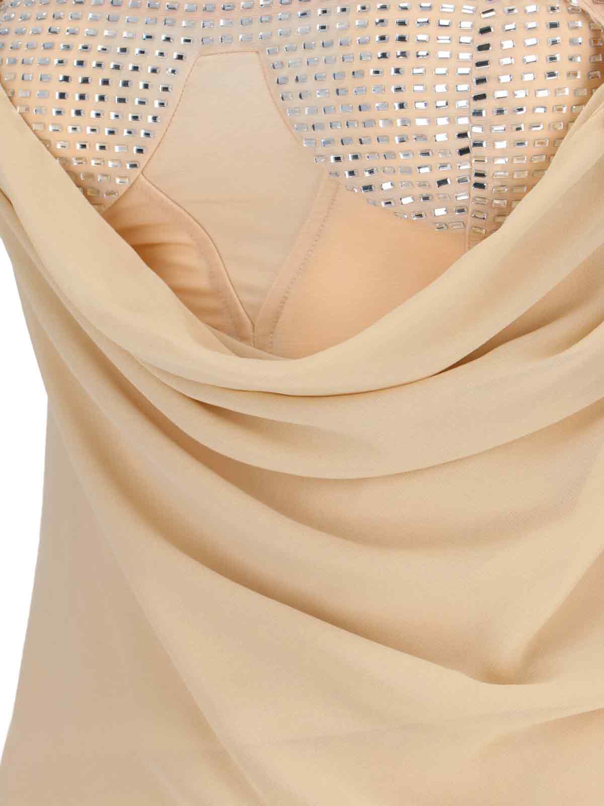 Attico Draped Cowl Neckline Spaghetti Straps In Beige