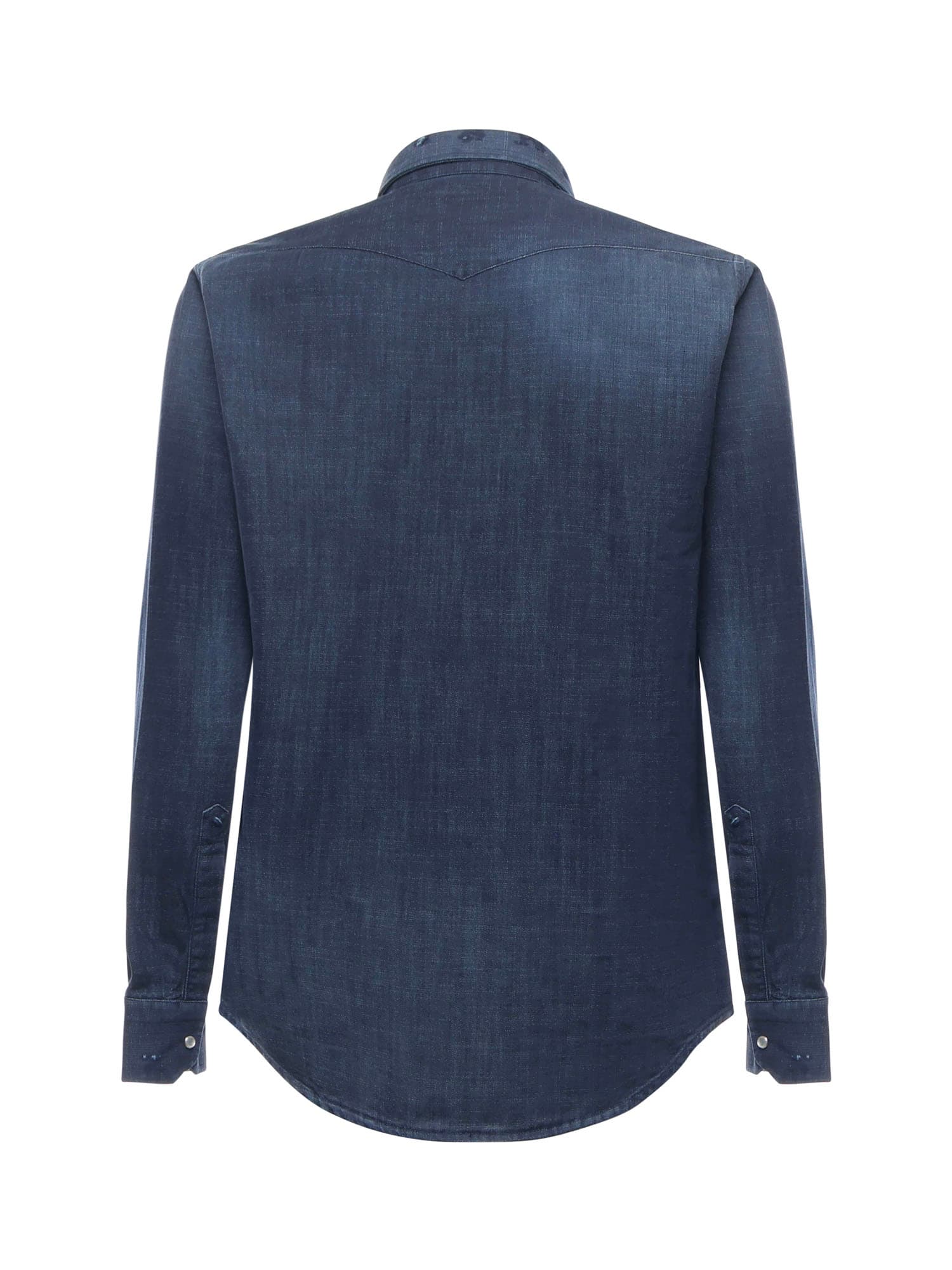Sartorio Napoli Texas Cotton Denim Shirt In Blue