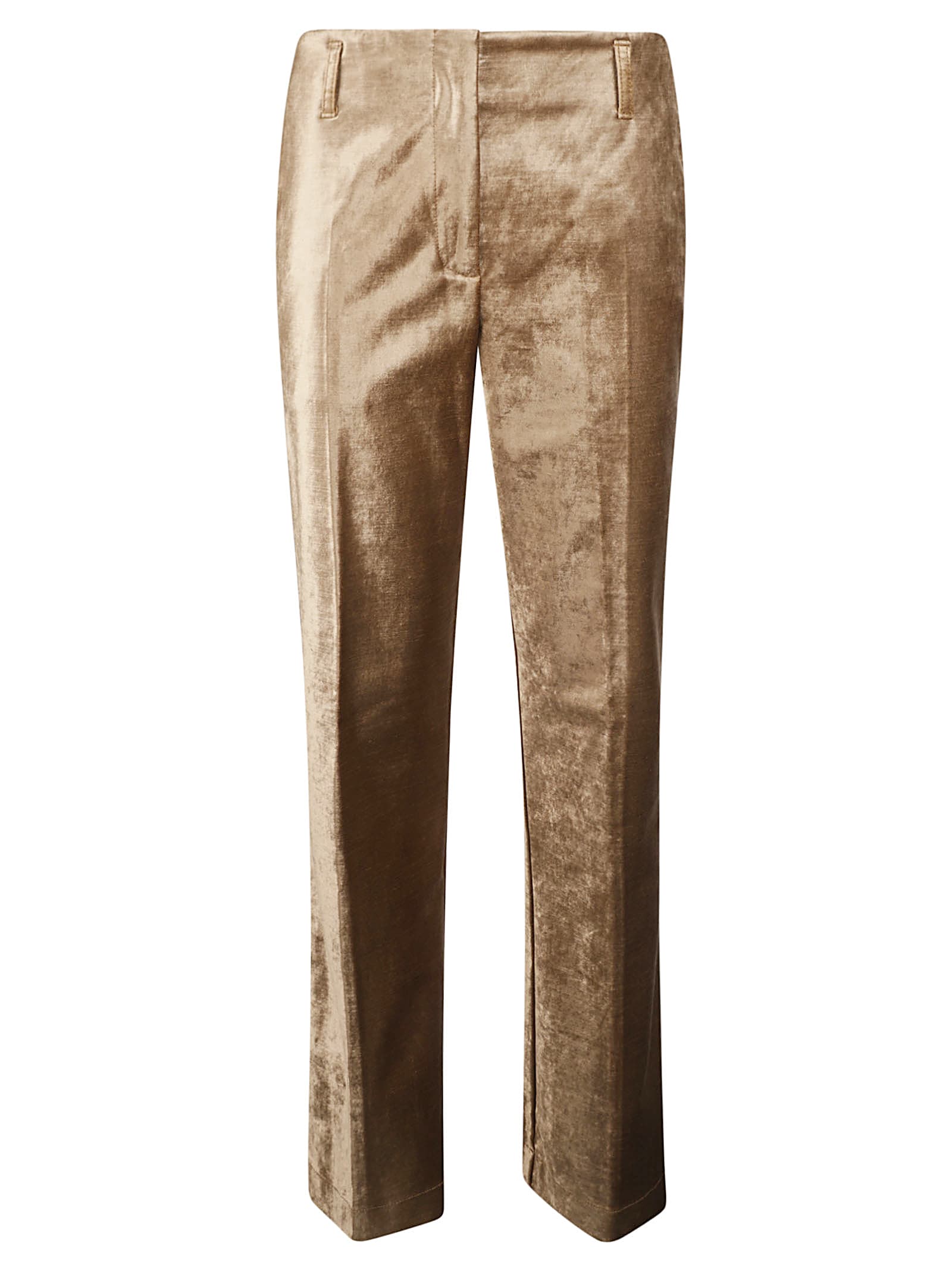 Shop Forte Forte Concealed Trousers In Golden