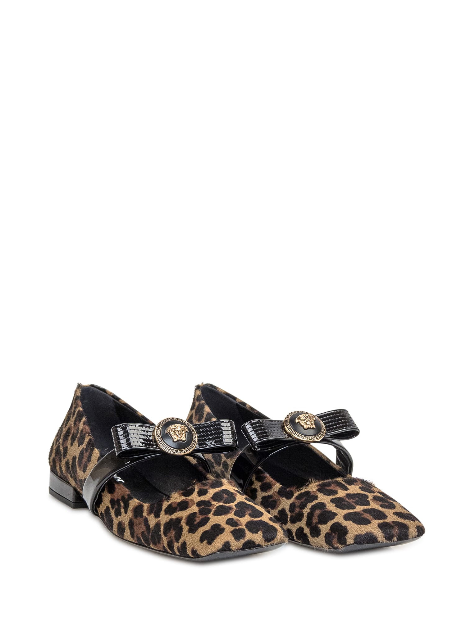 Shop Versace Flats T.20 In Brown-black- Gold