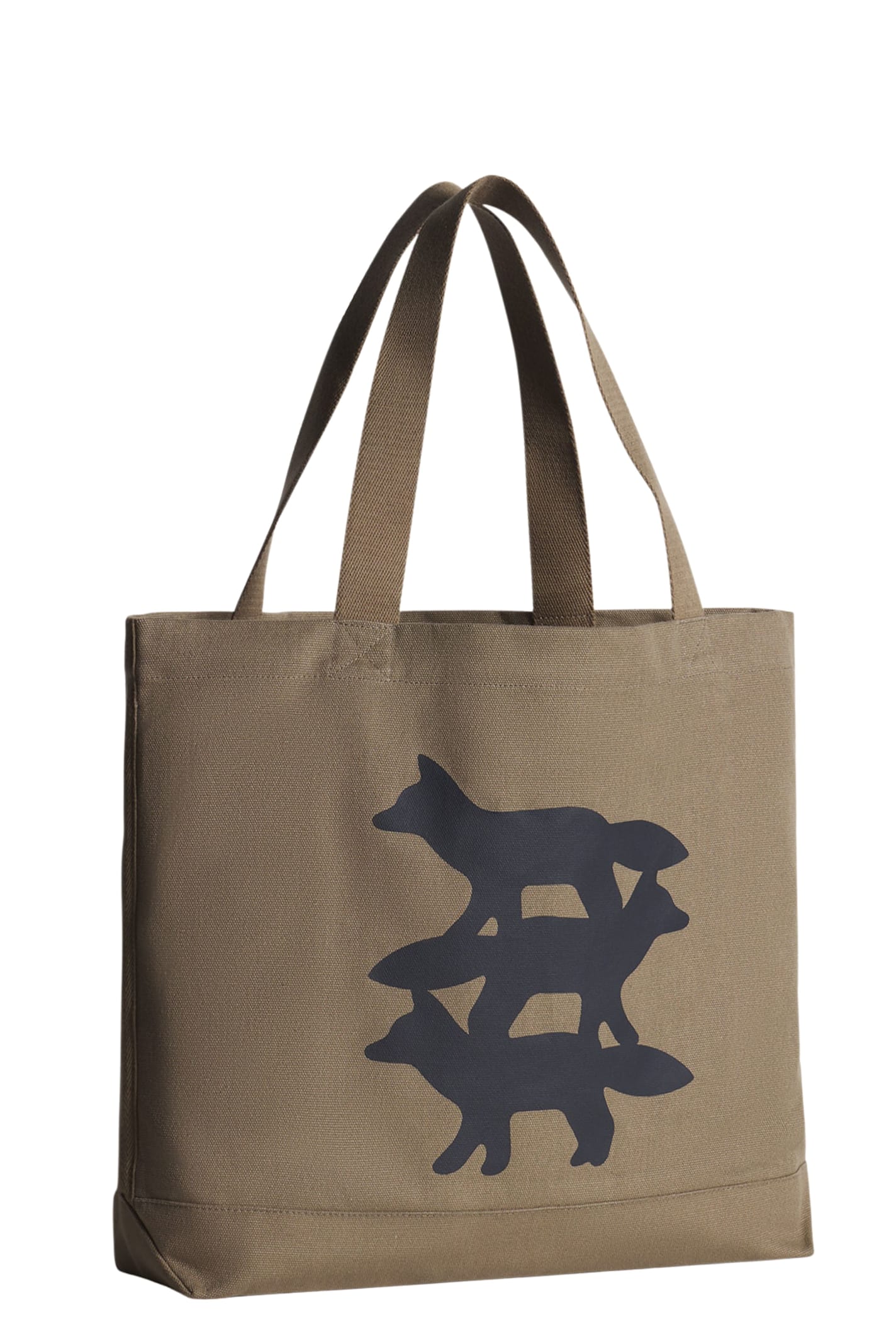Maison Kitsuné Stunt Foxe Tote In Brown