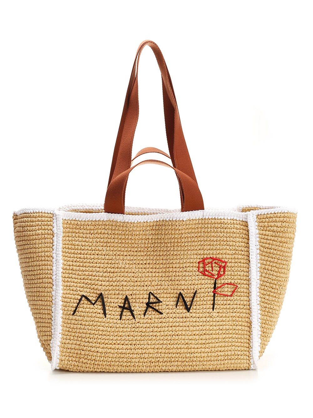 Shop Marni Sillo Medium Tote Bag In Beige