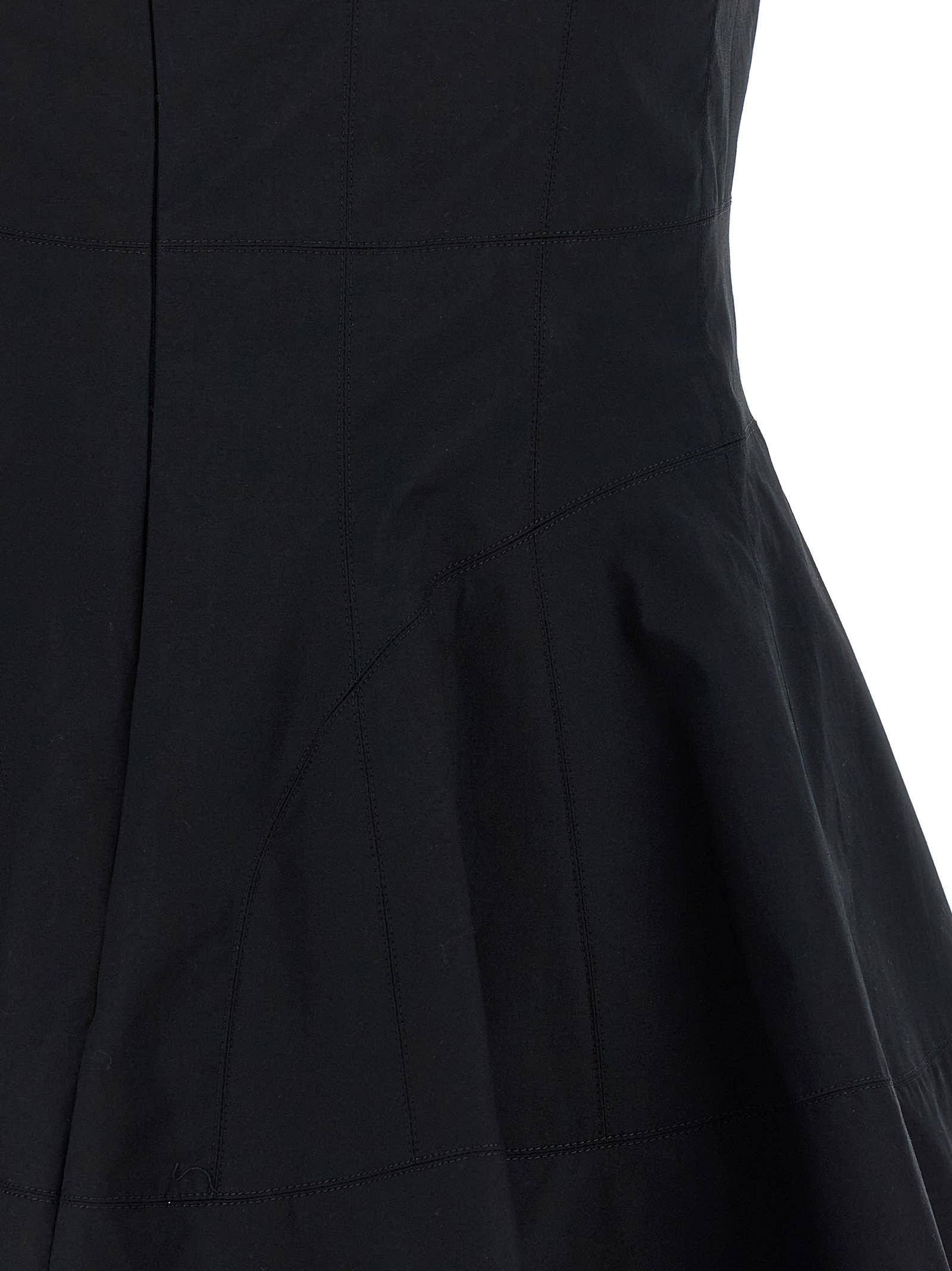 Giovanni Bedin Square-neck Poplin Mini Dress In Black