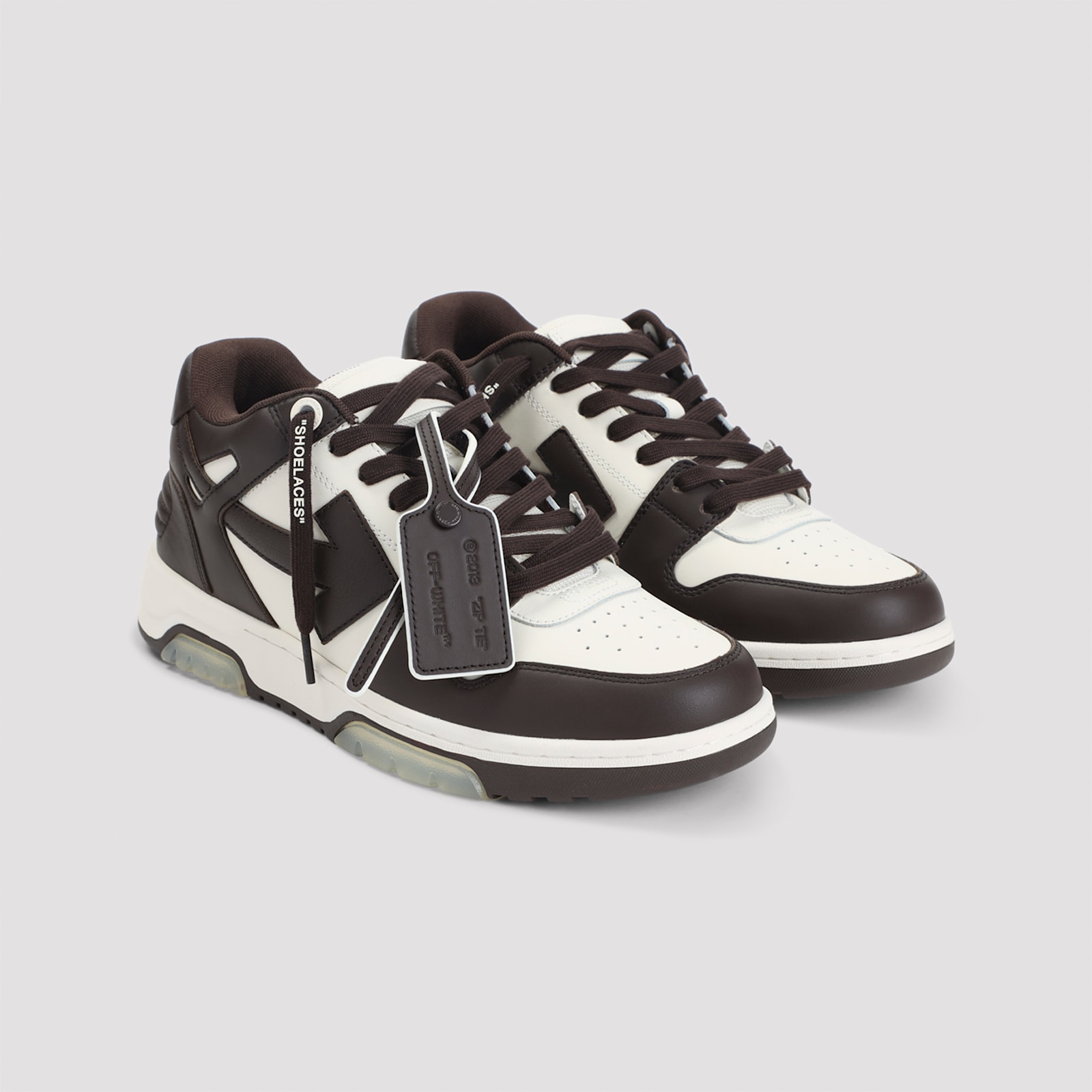 Off-white Out Of Office Leather Sneakers In Brown