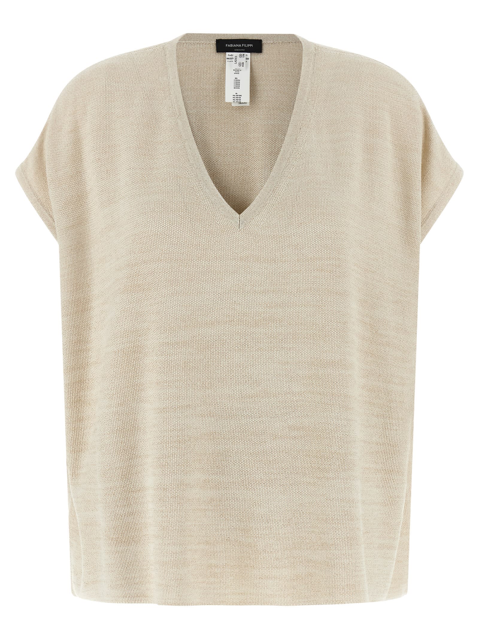 Fabiana Filippi Lamé Thread Sweater In Gold