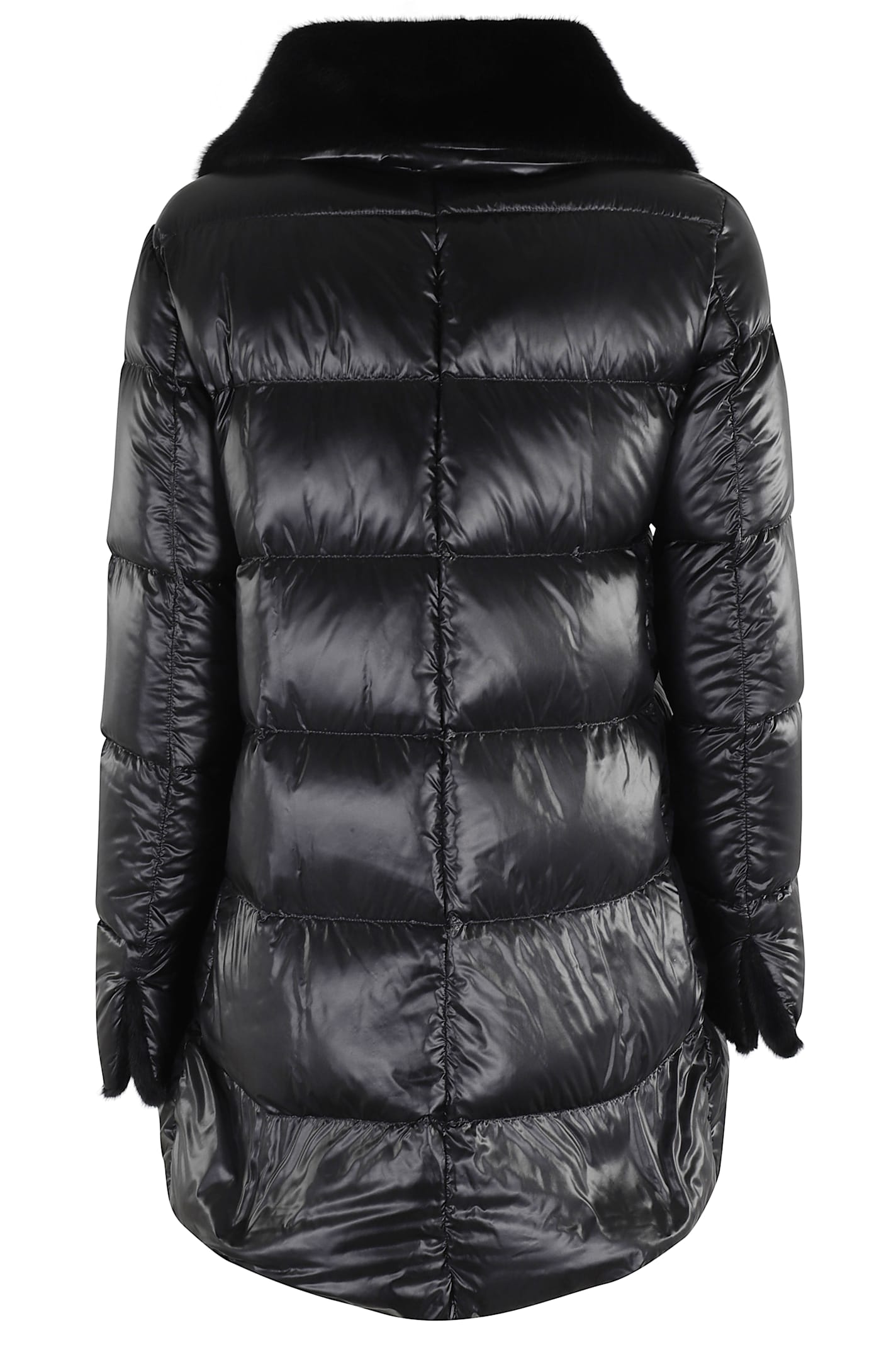 Herno Nylon Ultralighe E Faux Down Jacket In Black