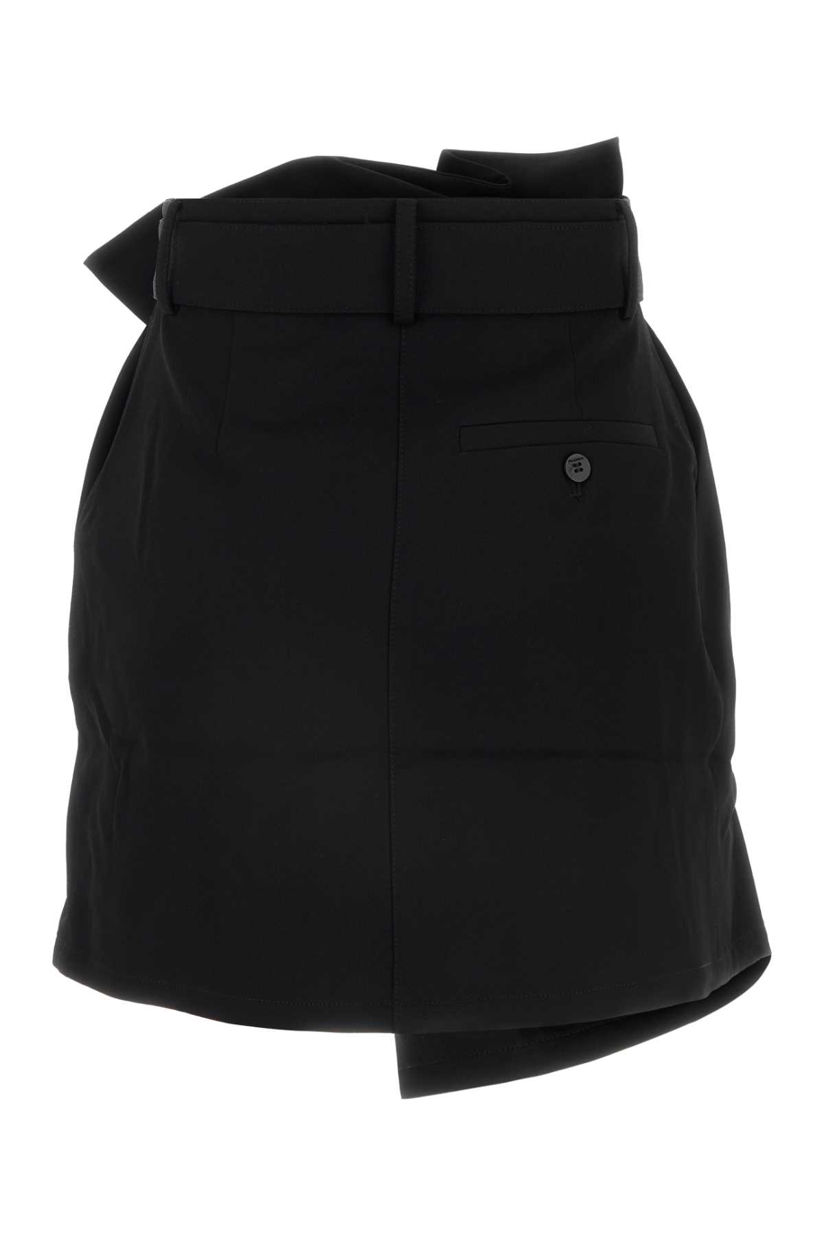 Shop Jw Anderson Black Wool Mini Skirt