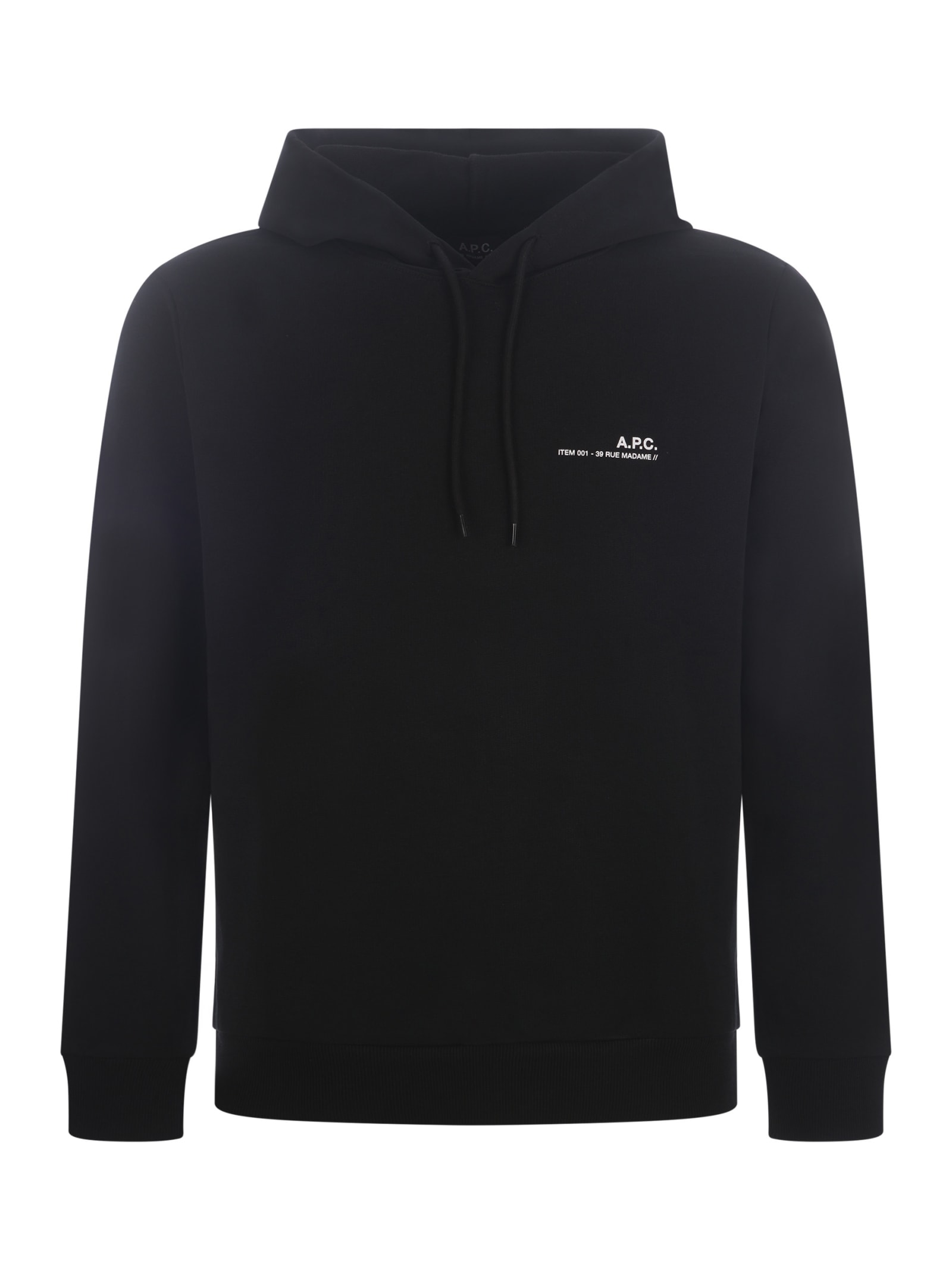 Shop Apc Hoodie Sweatshirt A.p.c. Item In Cotton In Nero