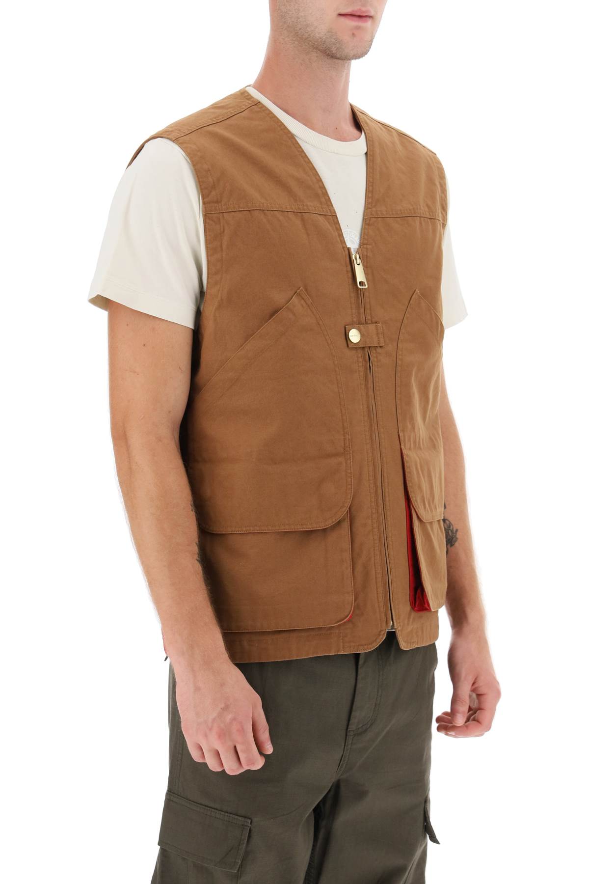 Shop Carhartt Heston Utility Vest In Brown