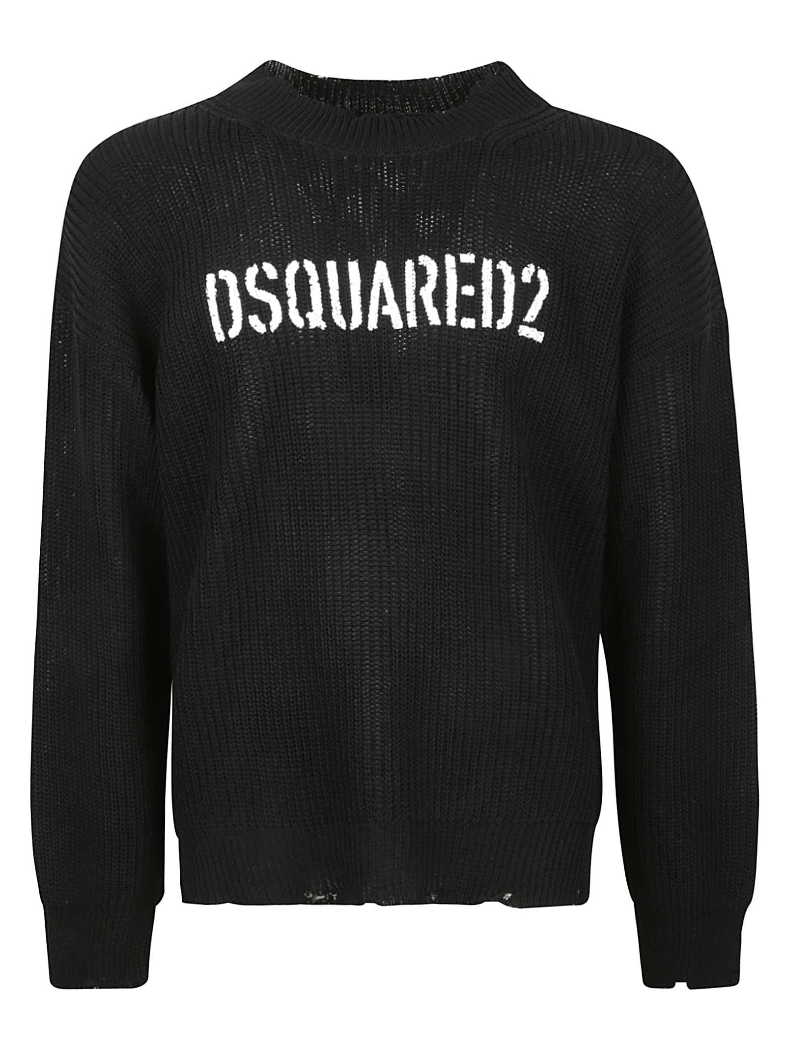 Dsquared2 Logo Embroider Distressed Effect Knit Pullover