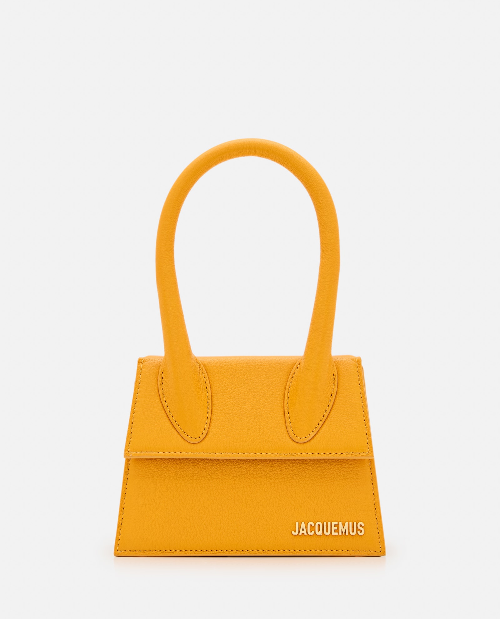 Shop Jacquemus Le Chiquito Moyen Leather Bag In Orange