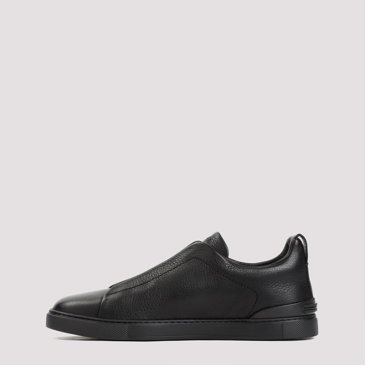 Zegna Triple Stitch Low-cut Skate Shoes In Black