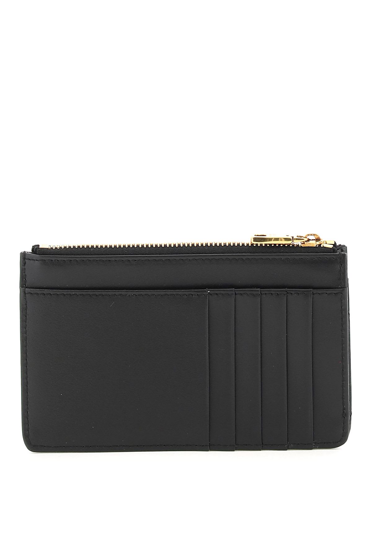 Shop Dolce & Gabbana Devotion Zipped Card Holder In Nero