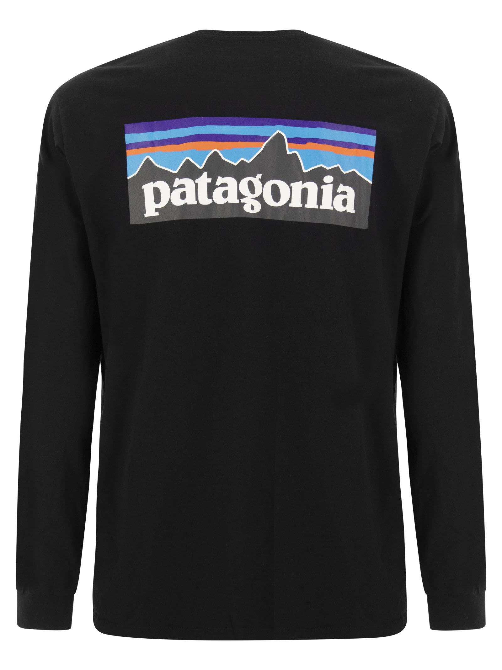 Shop Patagonia T-shirt With Logo Long Sleeves In Black