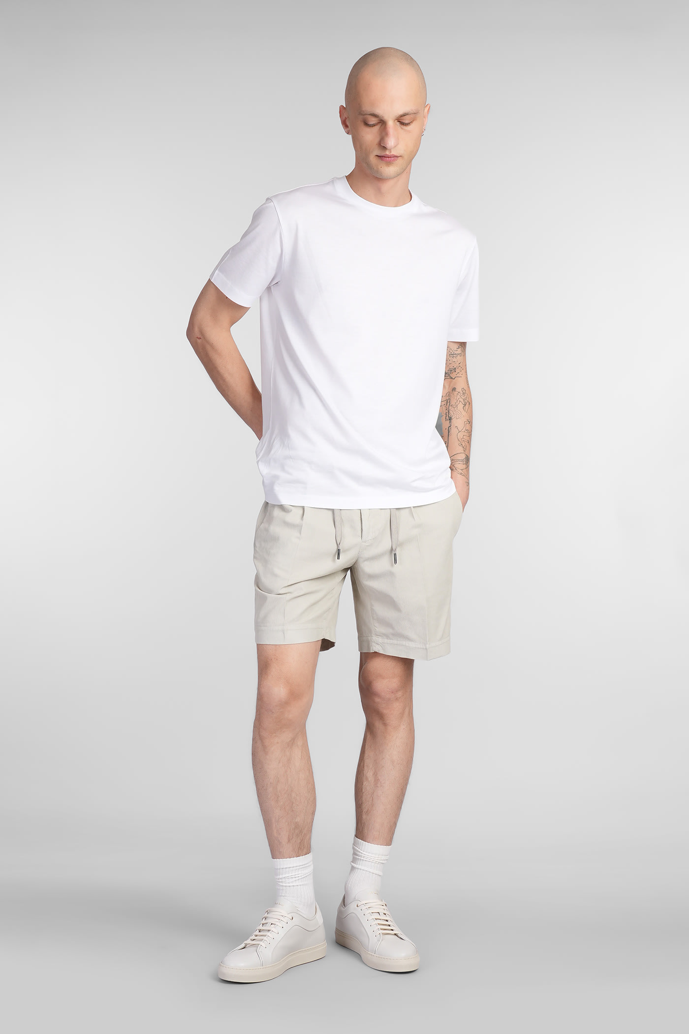Santaniello Ancora Evo Shorts In Beige Cotton In Beige