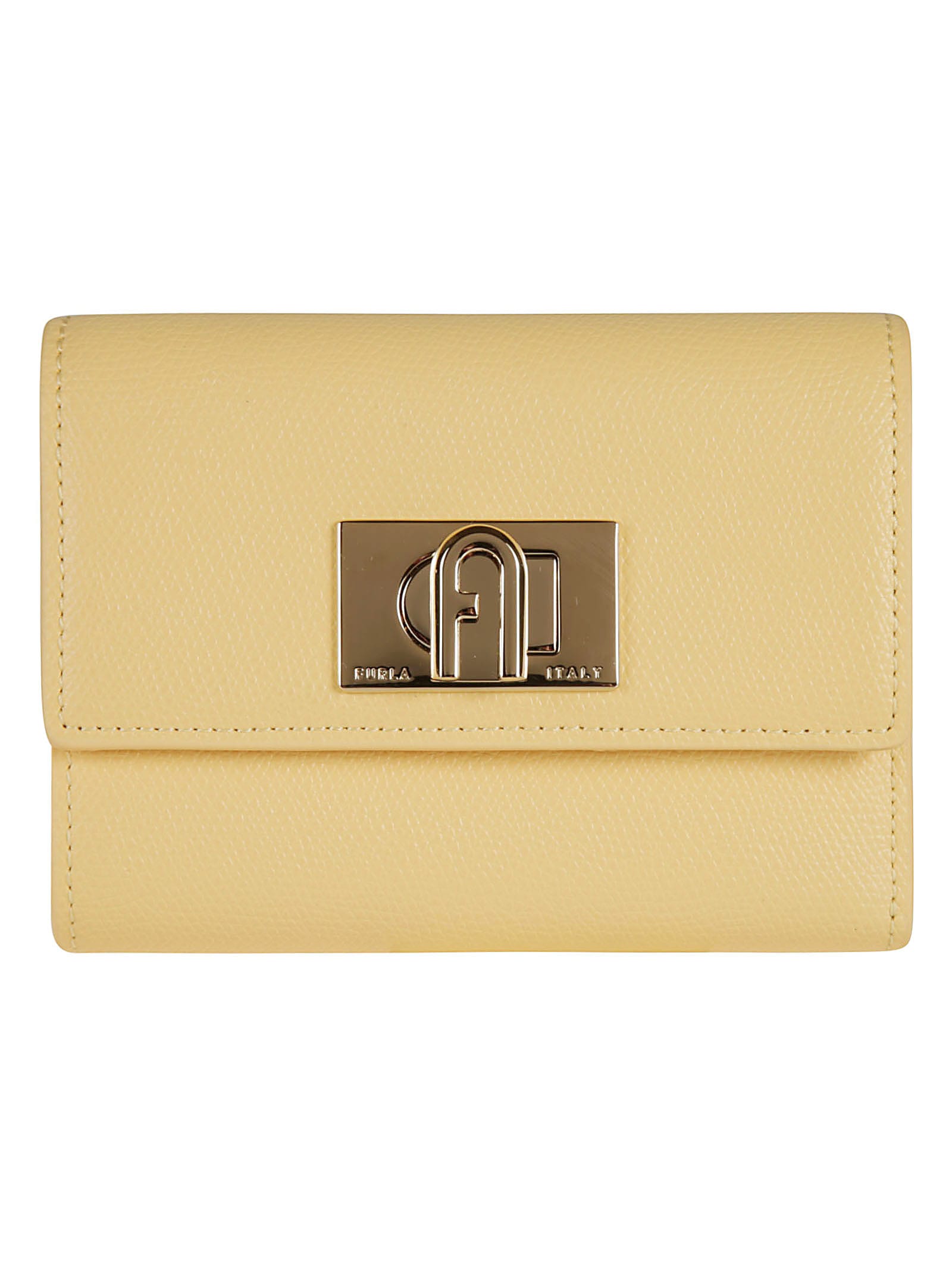 Furla Twist-lock French Wallet In Light Yellow