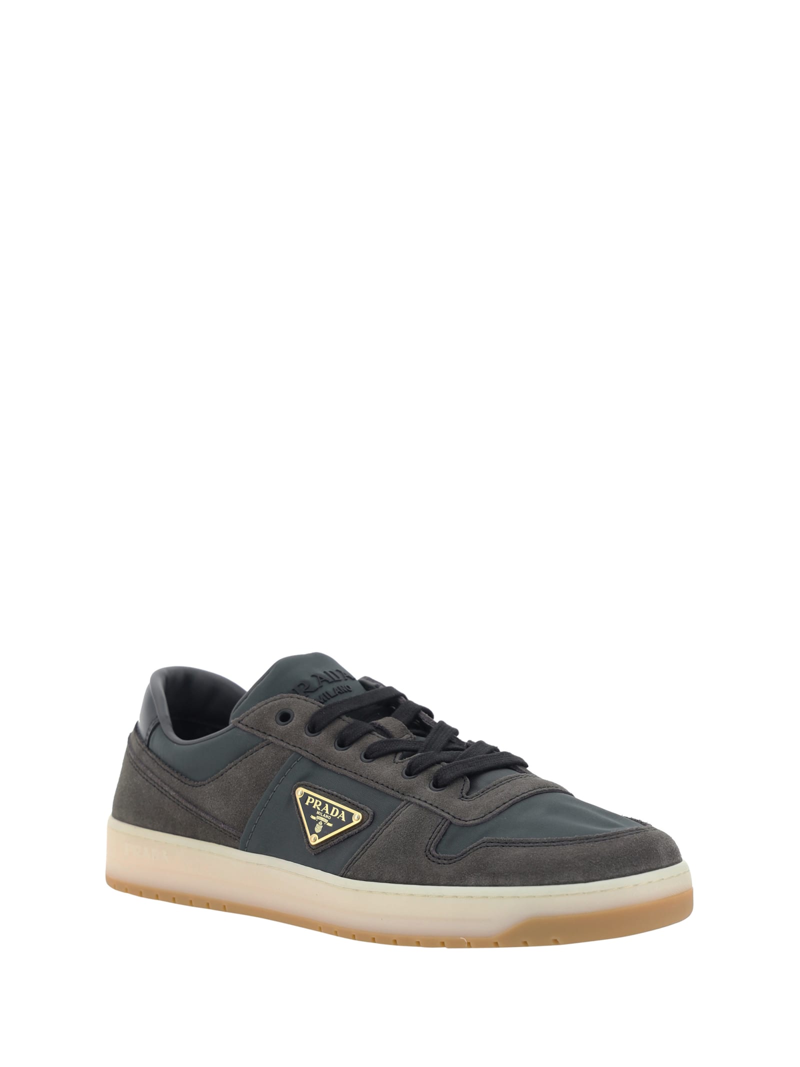 Shop Prada Downtown Sneakers In Ematite+piombo