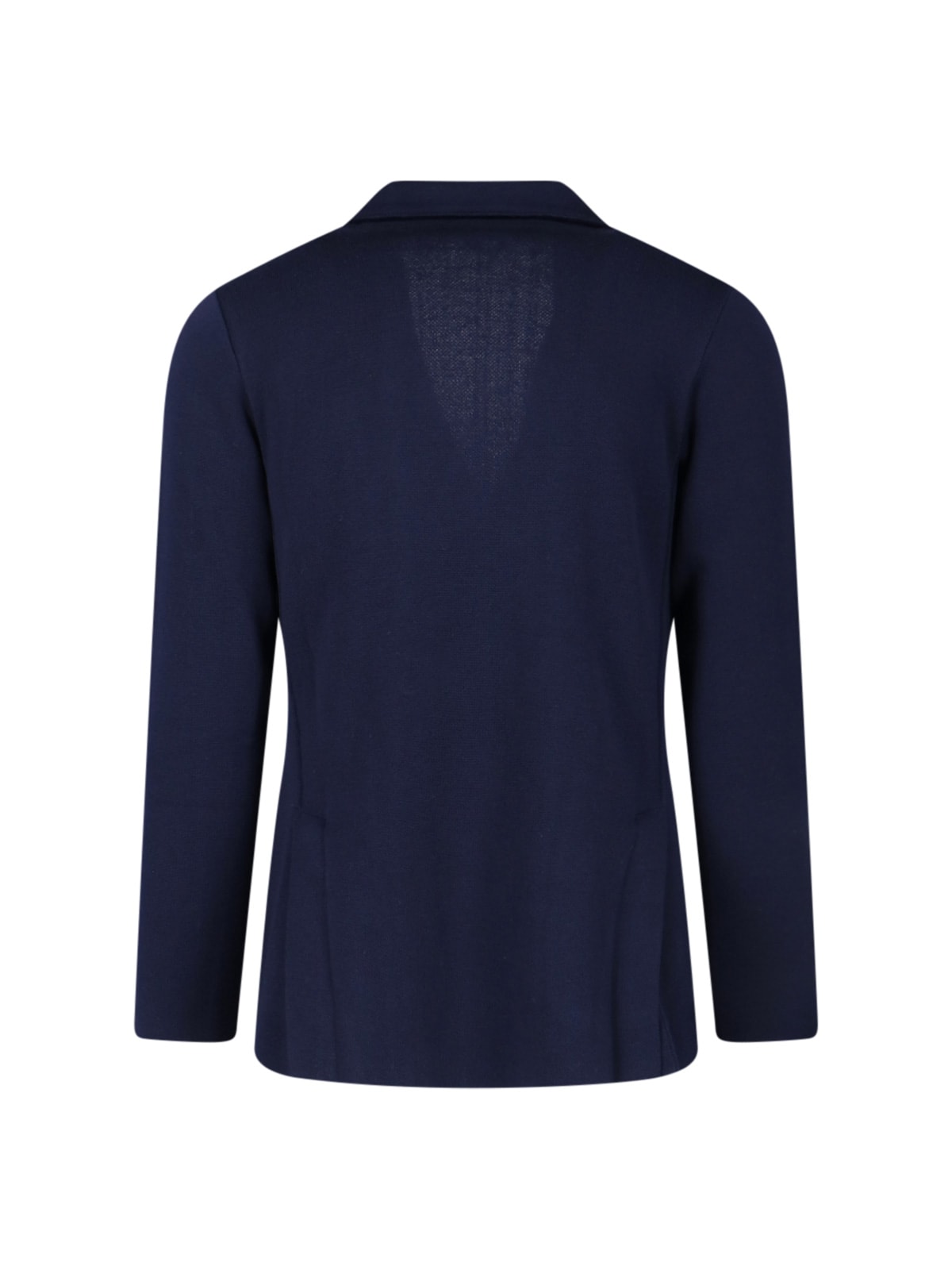 Lardini Textured Weave Double-breasted Knit Jacket In Blue