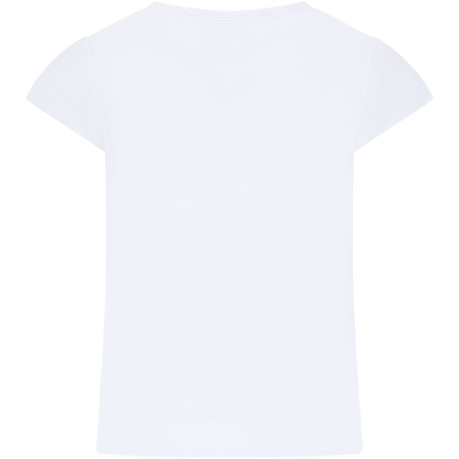Shop Monnalisa White T-shirt For Girl With Minnie In Bianco