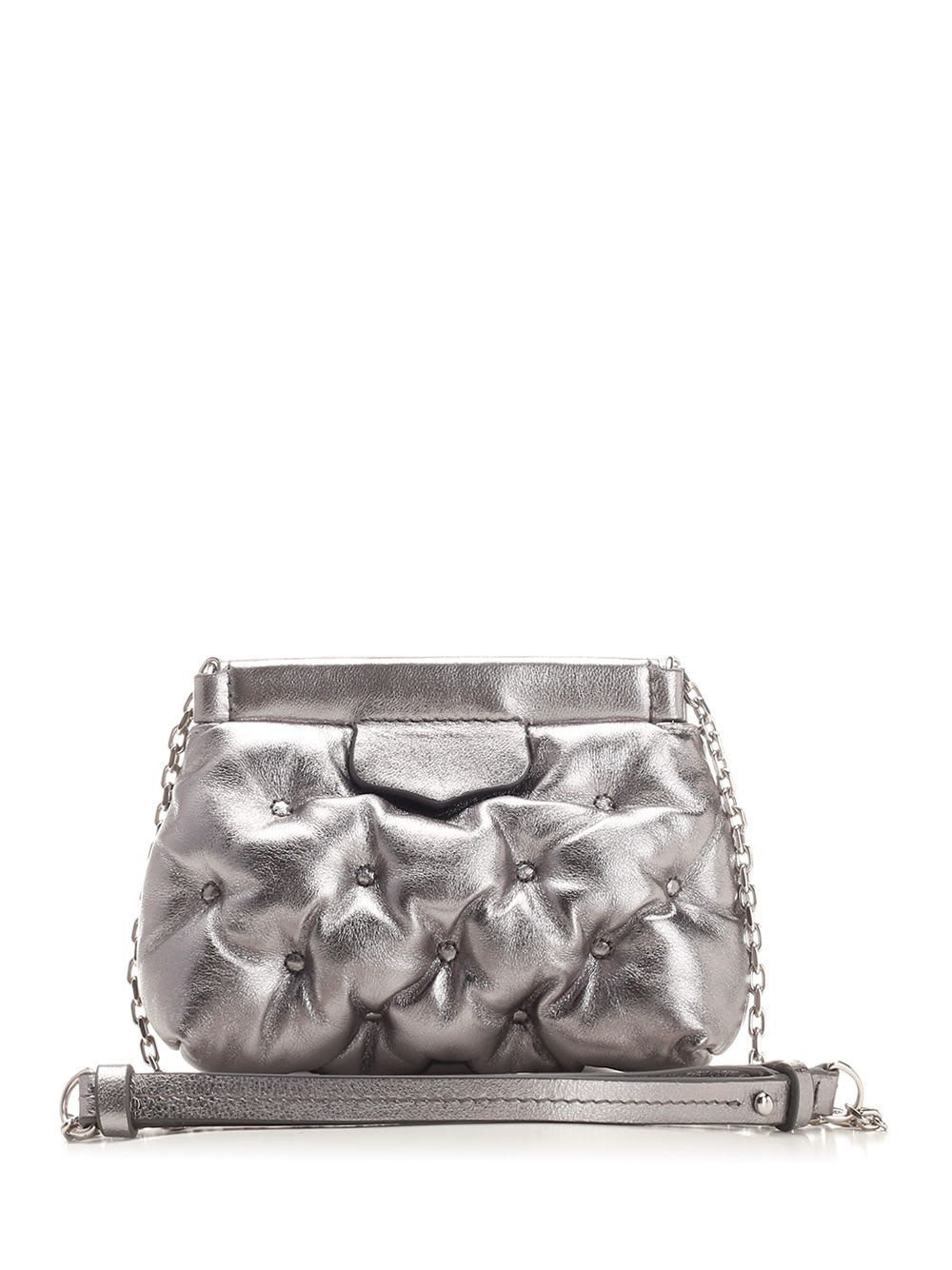 Shop Maison Margiela Glam Slam Baby Shoulder Bag In Silver