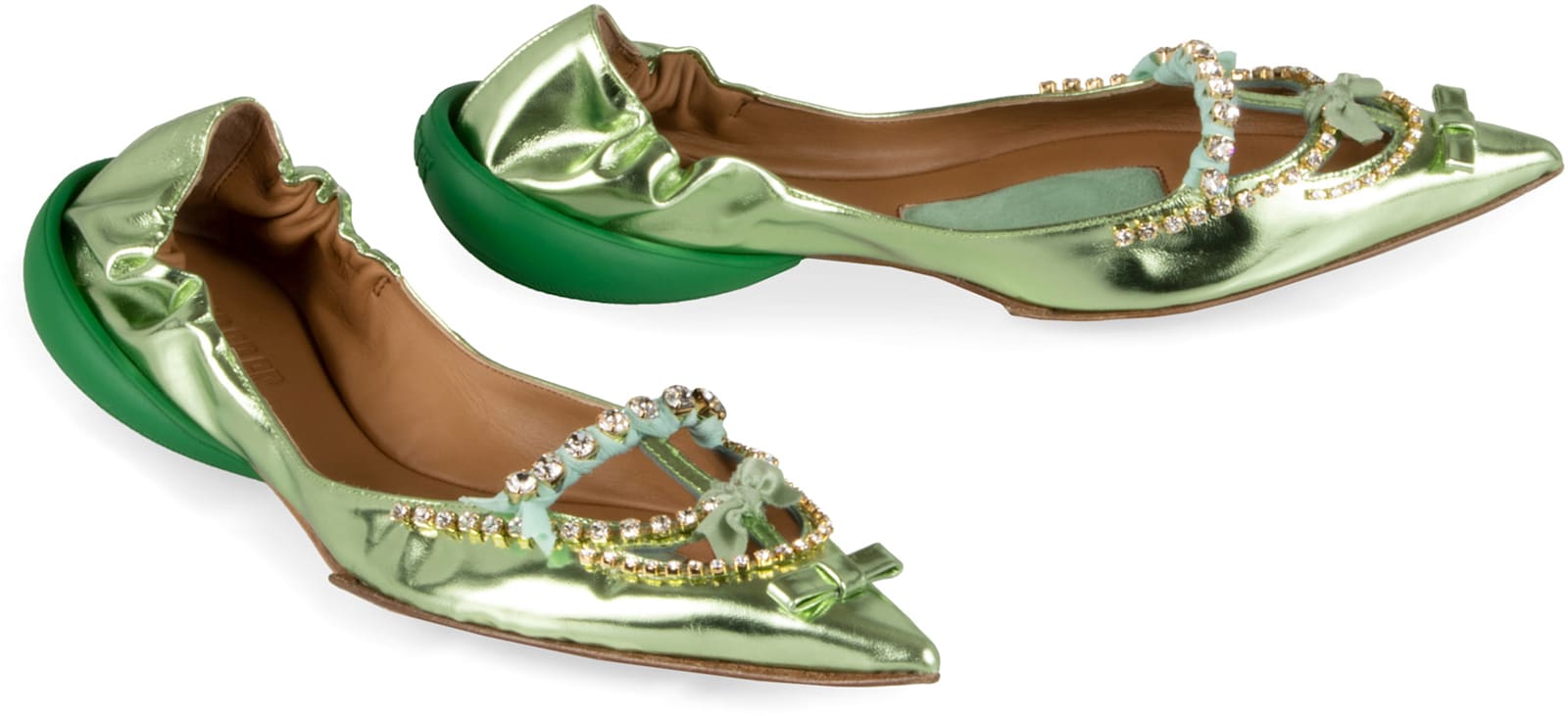13 09 Sr Embellished Leather Ballet Flats Miky
