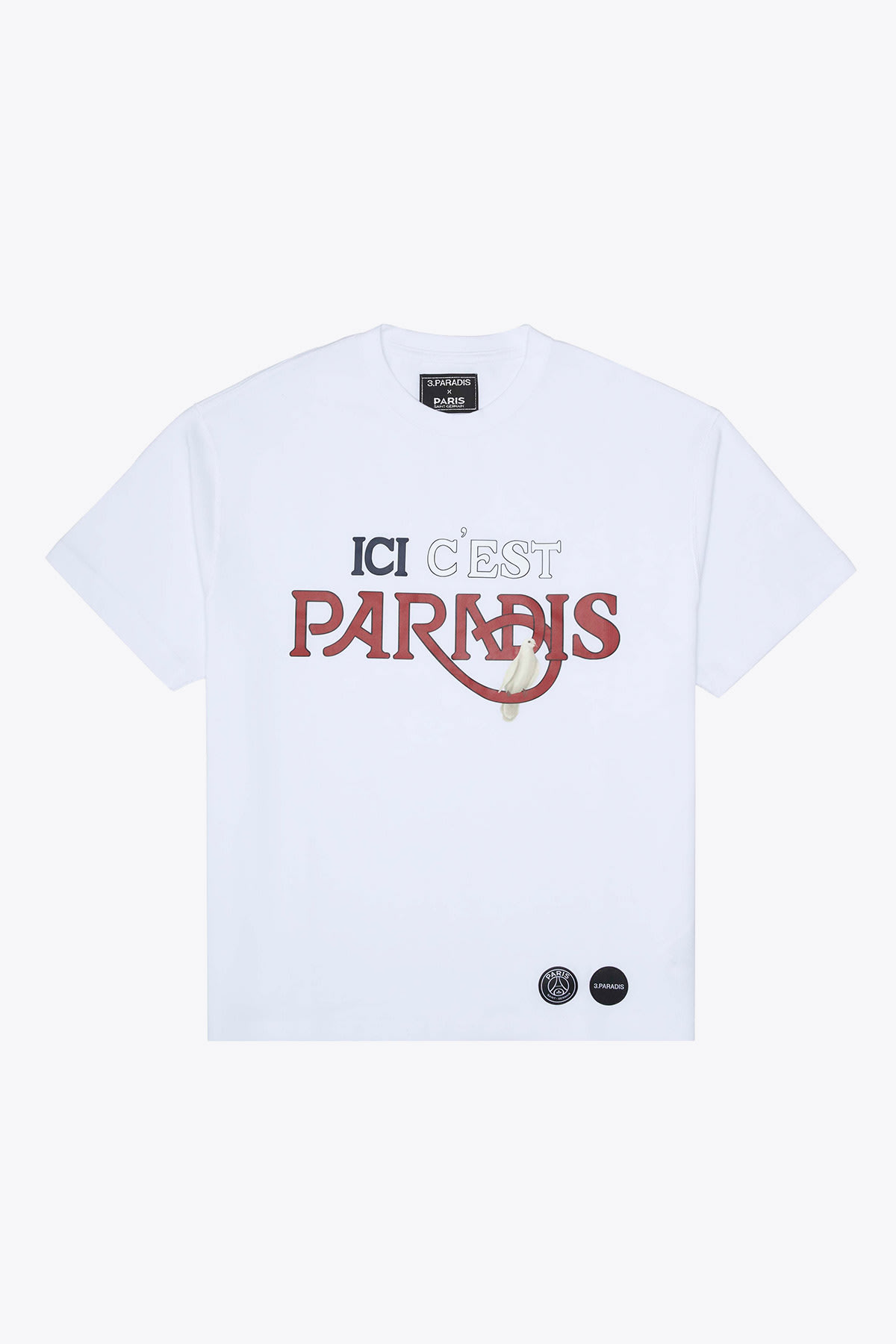 3.Paradis Ici Cest Paris T-shirt PSG collab white cotton t-shirt - Ici Cest Paris T-shirt