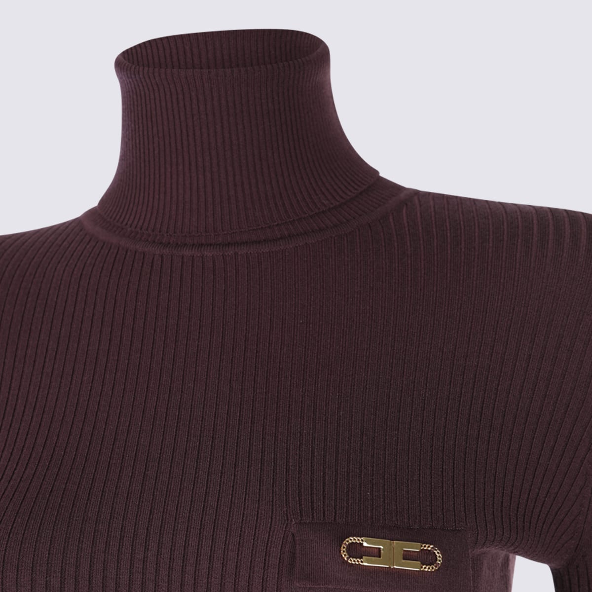 Elisabetta Franchi Dark Red Knitwear In Brown
