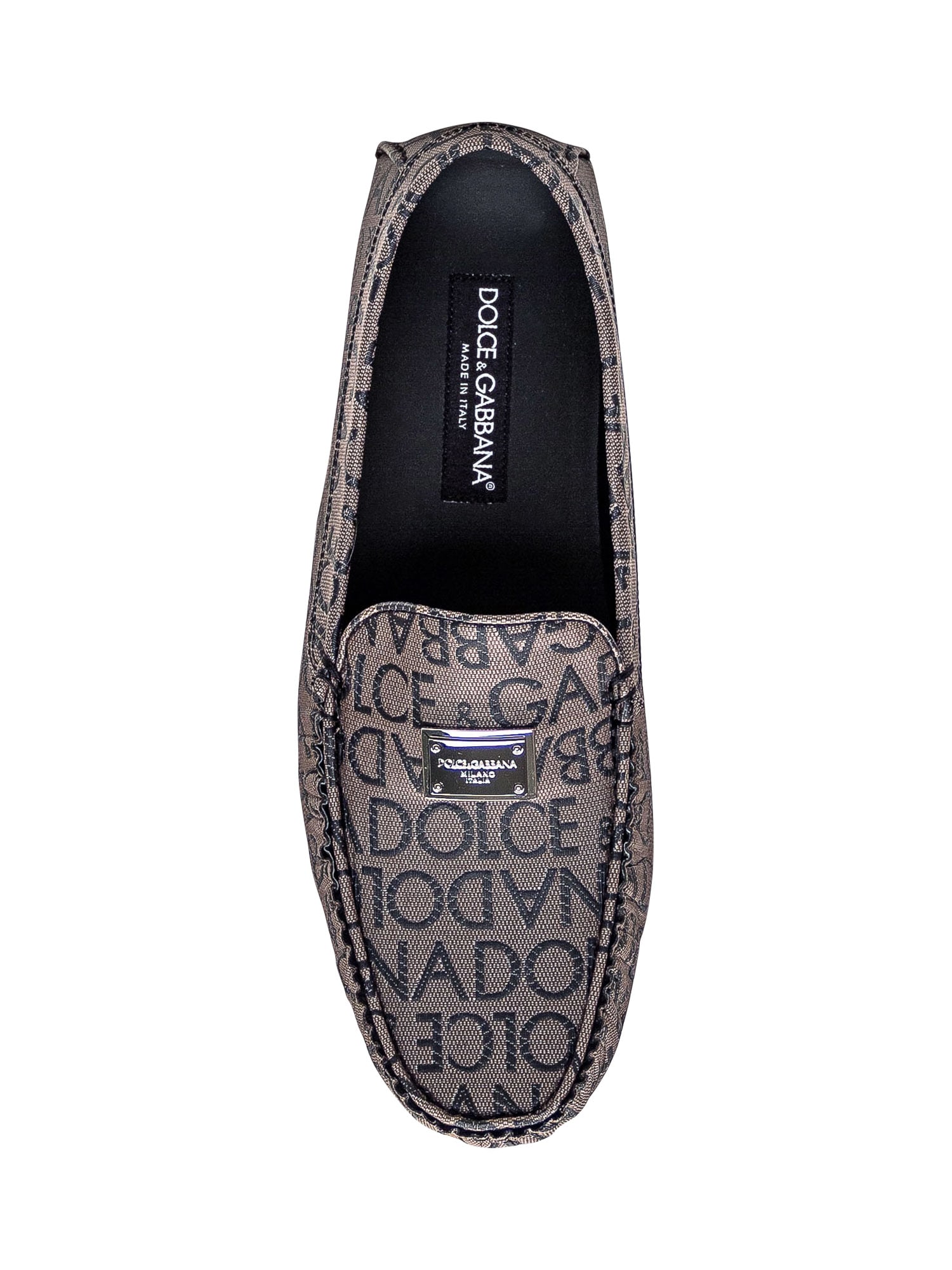 Shop Dolce & Gabbana Slipper In Jacquard In Marrone/nero