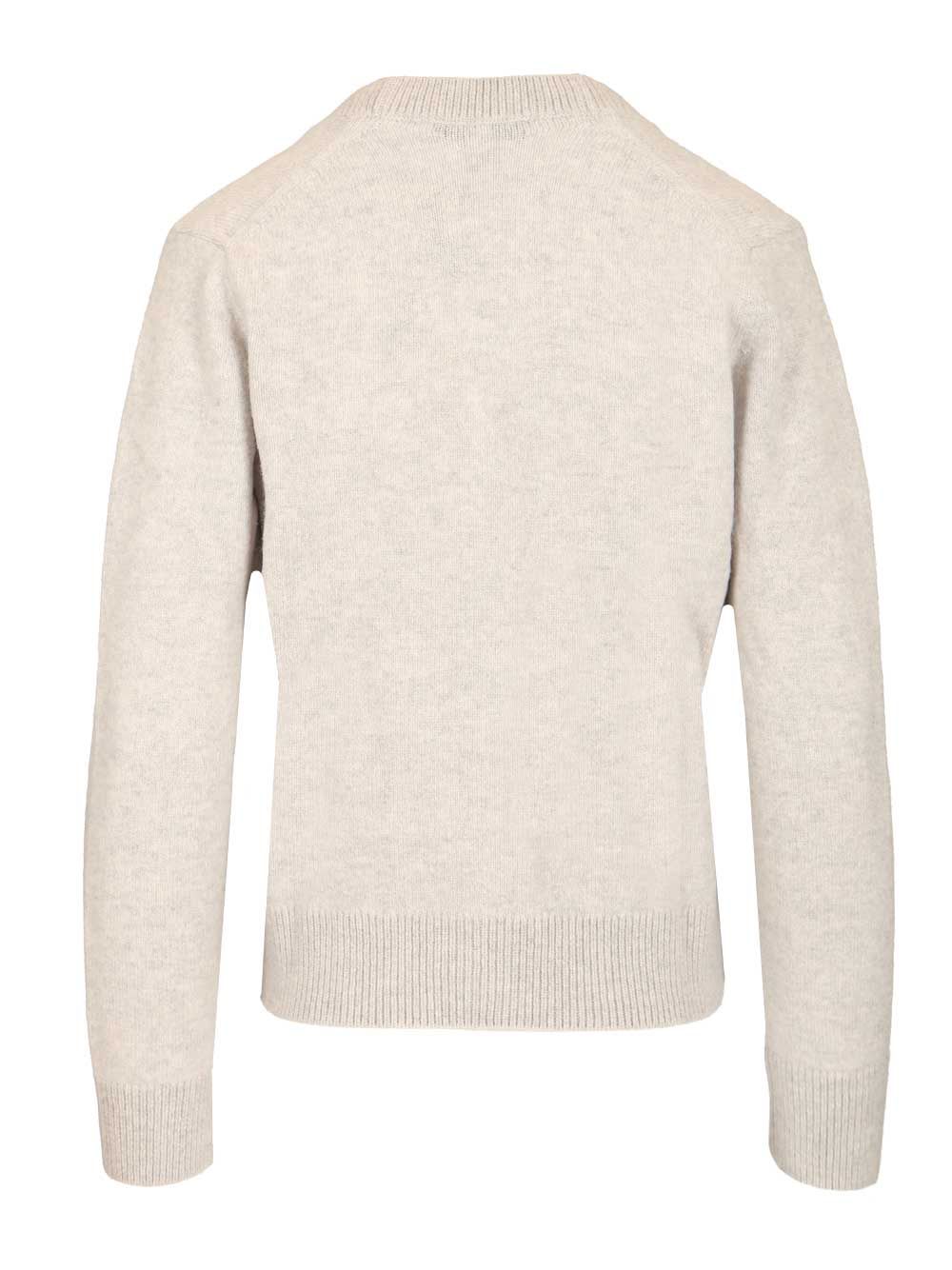 Maison Kitsuné Baby Fox Lambswool Boxy Cardigan Knitwear Grey In Gray