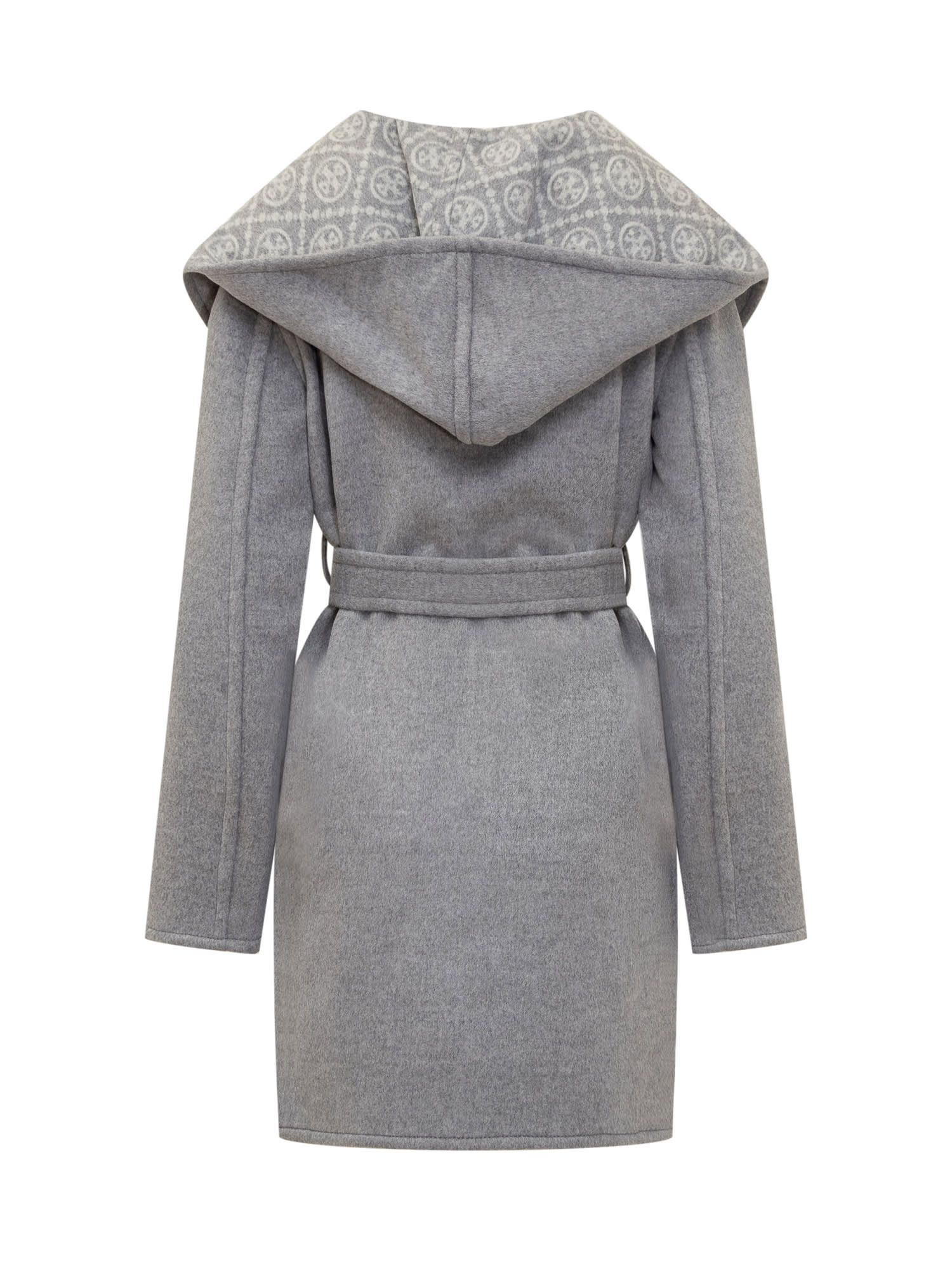 Shop Tory Burch Trench Coat In Gray T Monogram