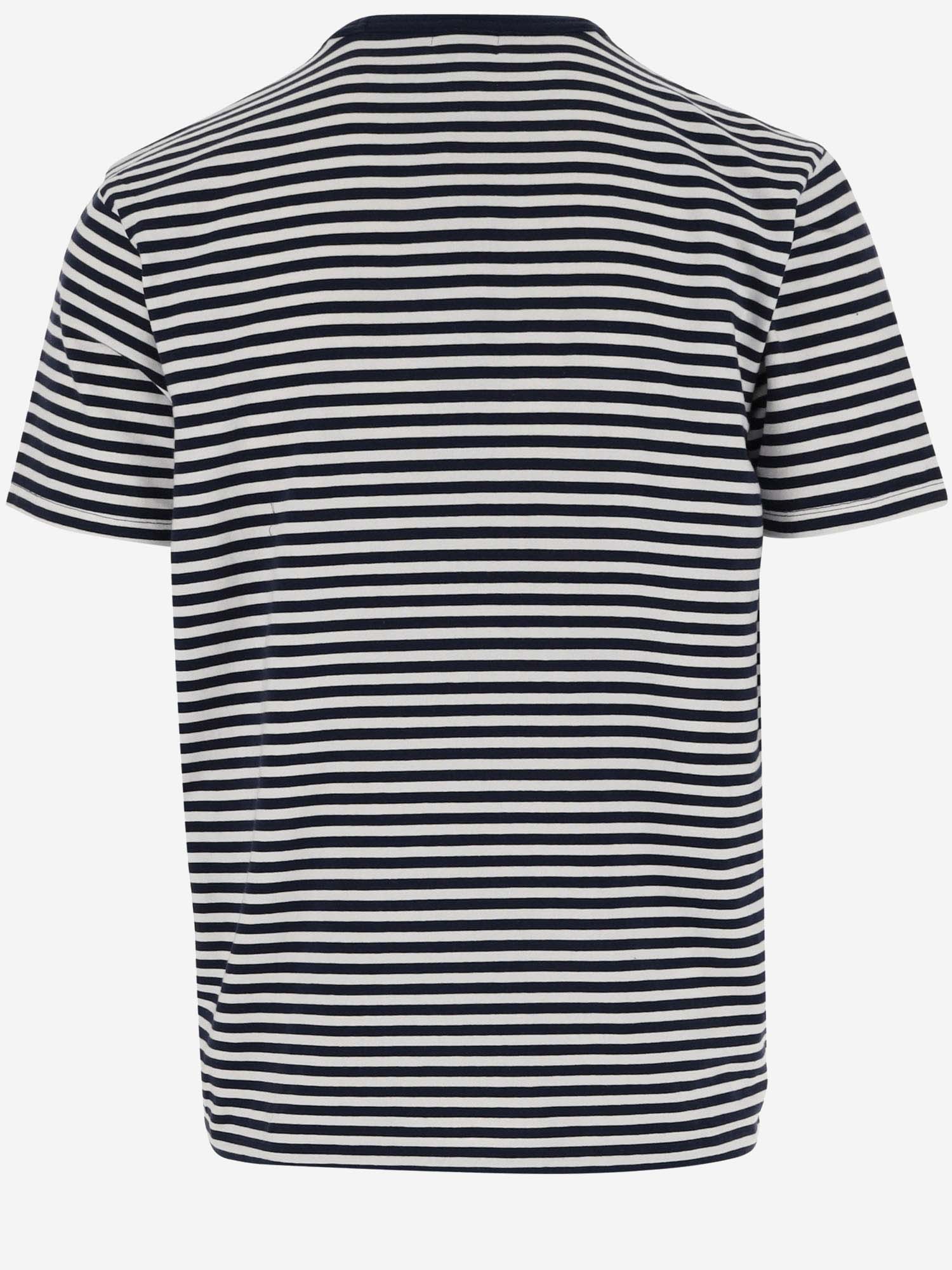 Shop Woolrich Stretch Cotton T-shirt With Striped Pattern In Red