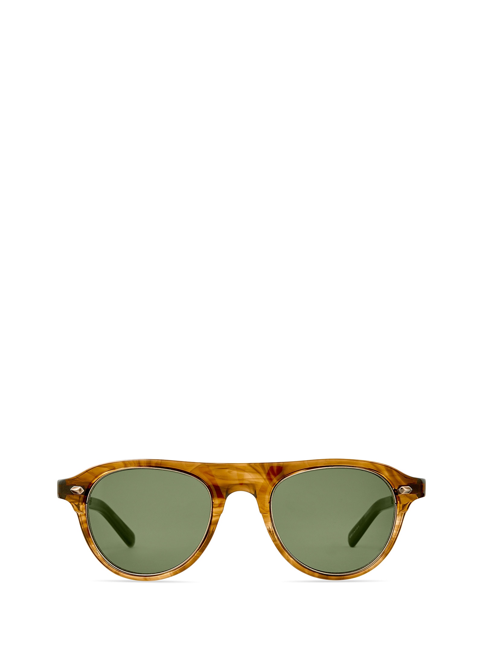Shop Mr Leight Stahl S Marbled Rye-antique Gold/green Sunglasses
